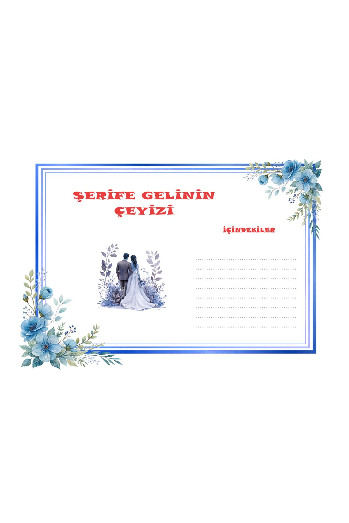 THE BIGGEST IMPACT Kişiye Özel Gelin Çeyizi Koli Etiketi Sticker A4 (15 Adet)–Renkli Tasarım Kutu, Bohça, Koli etiketi