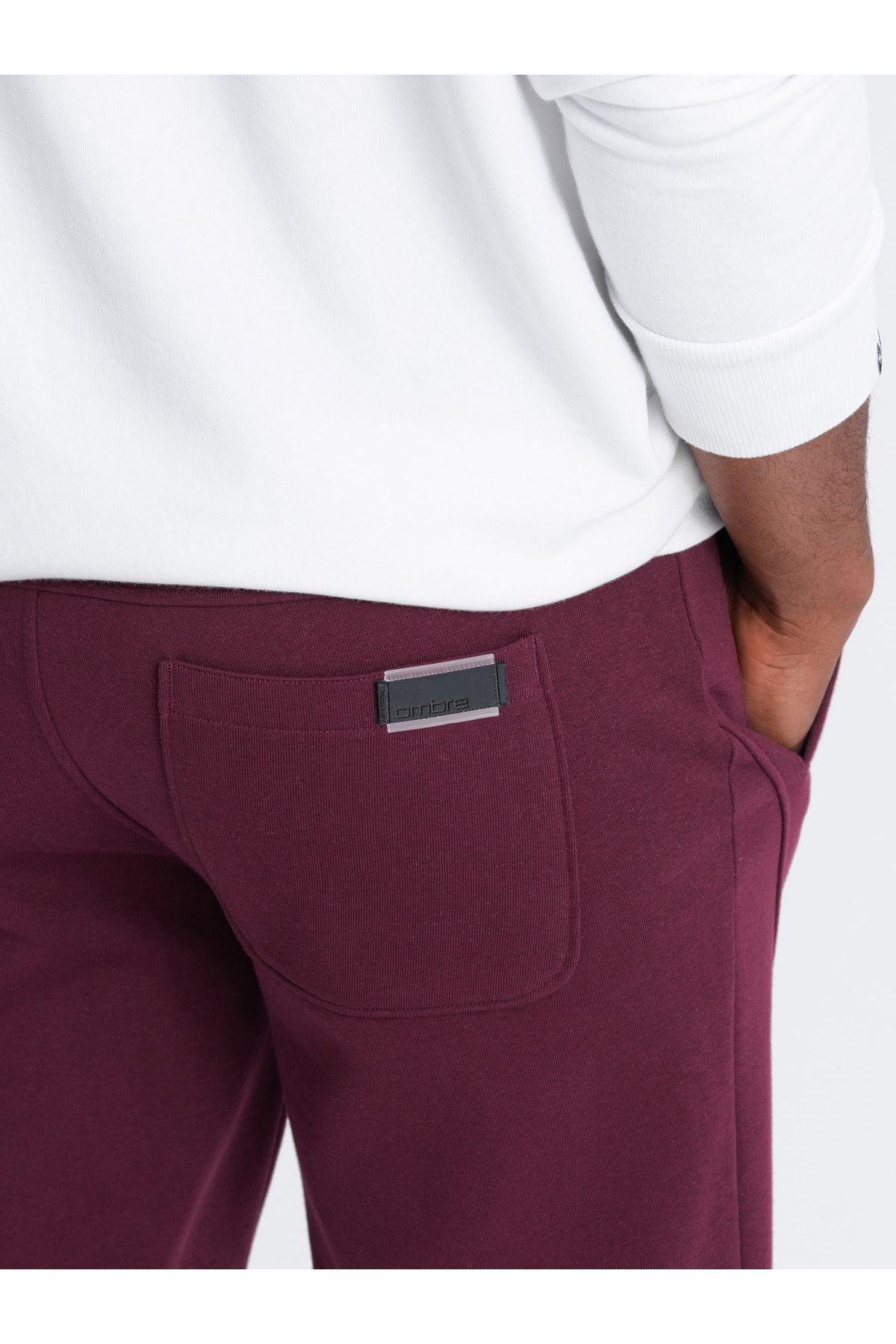 OMBRE-Herren BASIC Baumwoll-Jogginghose - Kastanienbraun V3 OM-PABS-0174 M 5