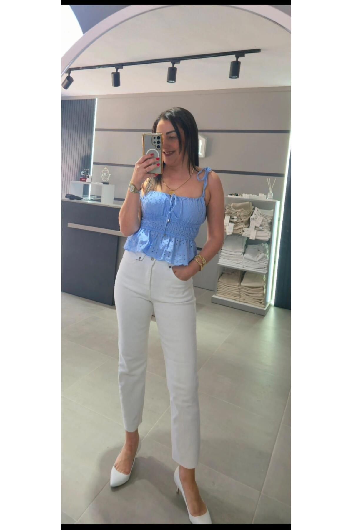Basic & me BEYAZ MOM JEAN