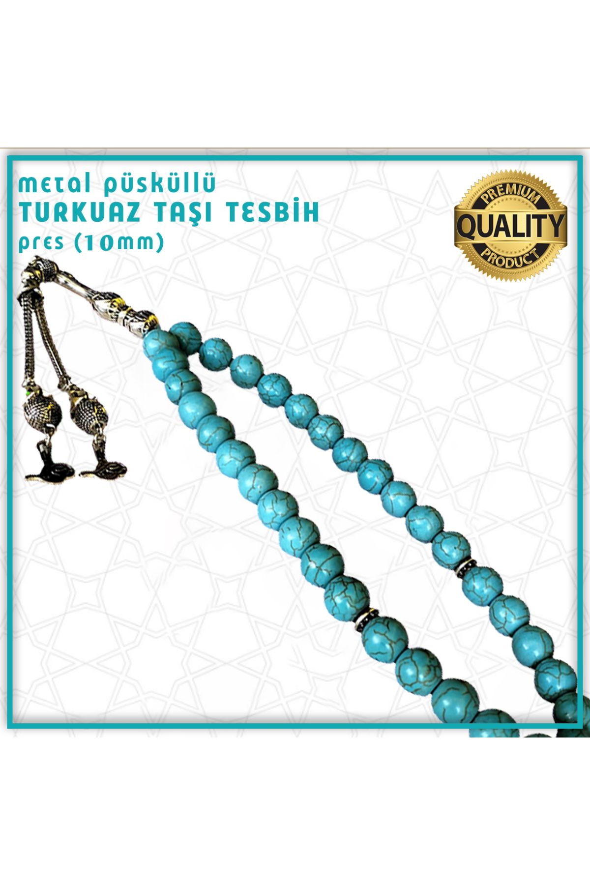 Mabeyn Turkuaz Taşı Tesbih - 10 Mm (PRES)