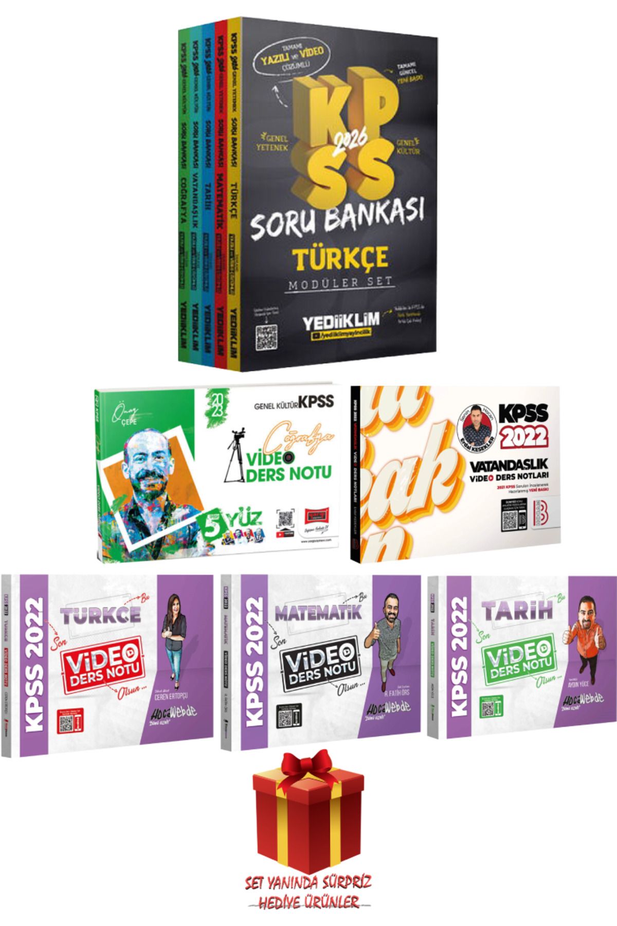 Yediiklim Yayınları 2026 KPSS Modüler Set Soru Bankası+ Türkçe Matematik Tarih Coğrafya Vatandaşlık Konu Anlatım+ Hediye