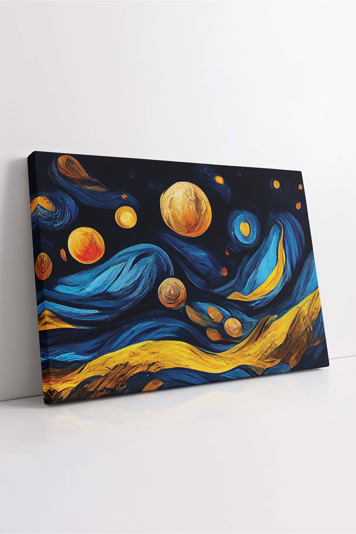 KOSS Dijital Van Gogh Stili Kanvas Tablo, Gökyüzü Çizimi Lüks Kanvas Tablo, Uzay Dekorataif Kanvas Tablo