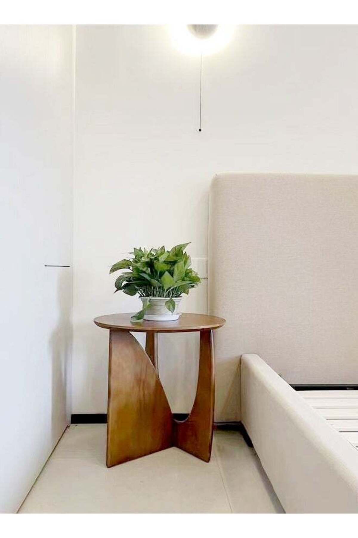 Raffine-Modern Multifunction Geometric Design Coffee Table Round Side Table Solid Wood Nightstand End Table 1