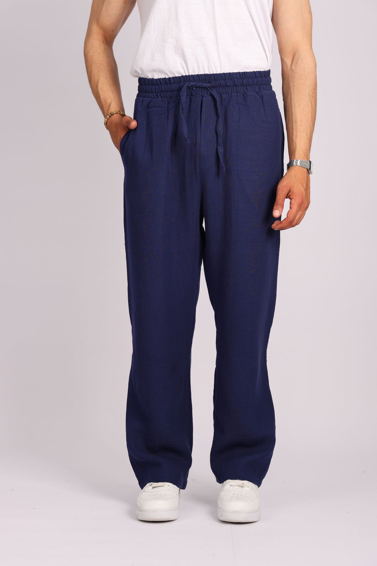 JAKOTTO Erkek Baggy Müslin Kumaş Pantolon