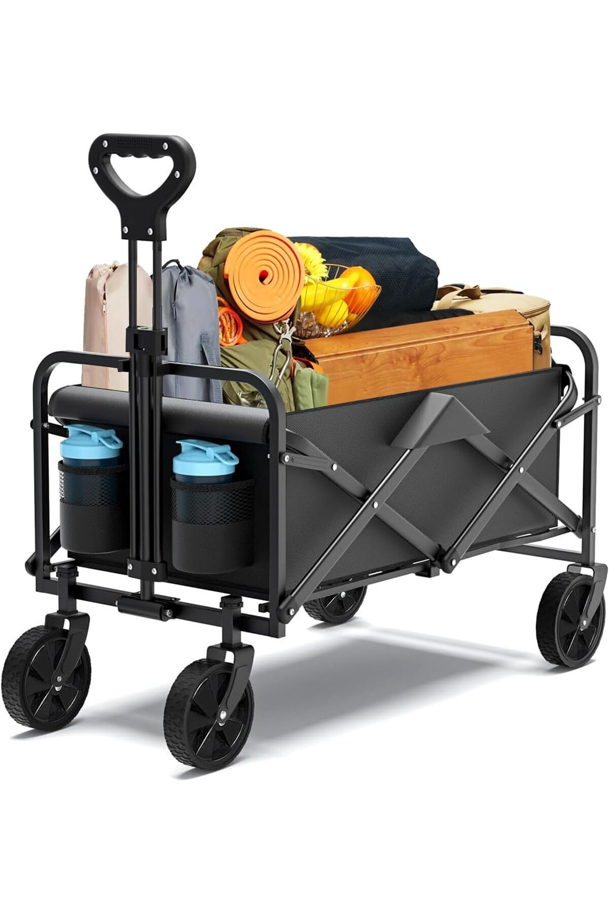 MORANO Multi-purpose cart suitable for garden, shopping, camping, beach, foldable heavy duty with wheels