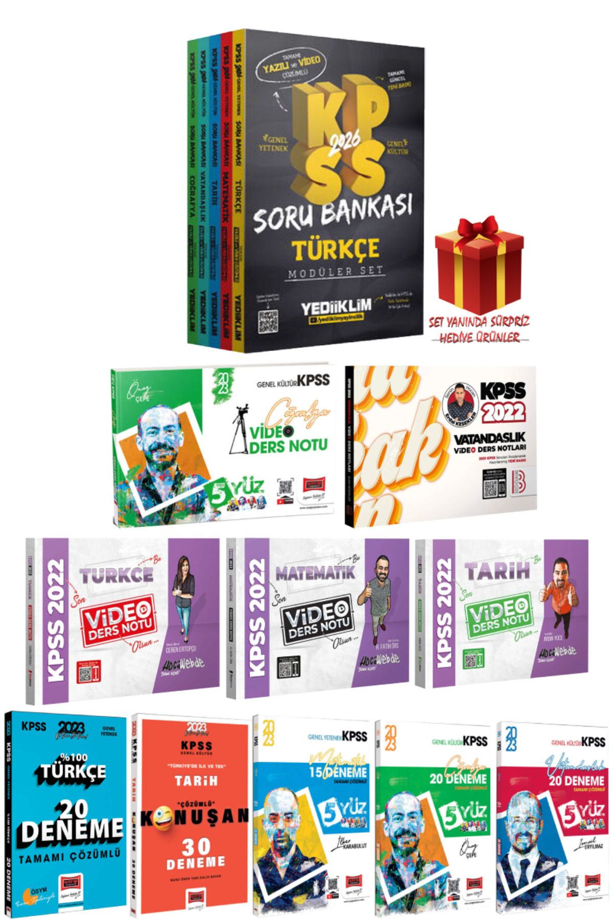 Yediiklim Yayınları 2026 KPSS Modüler Set Soru Bankası+ Türkçe Matematik Tarih Coğrafya Vatandaşlık Konu Anlatım+ Deneme