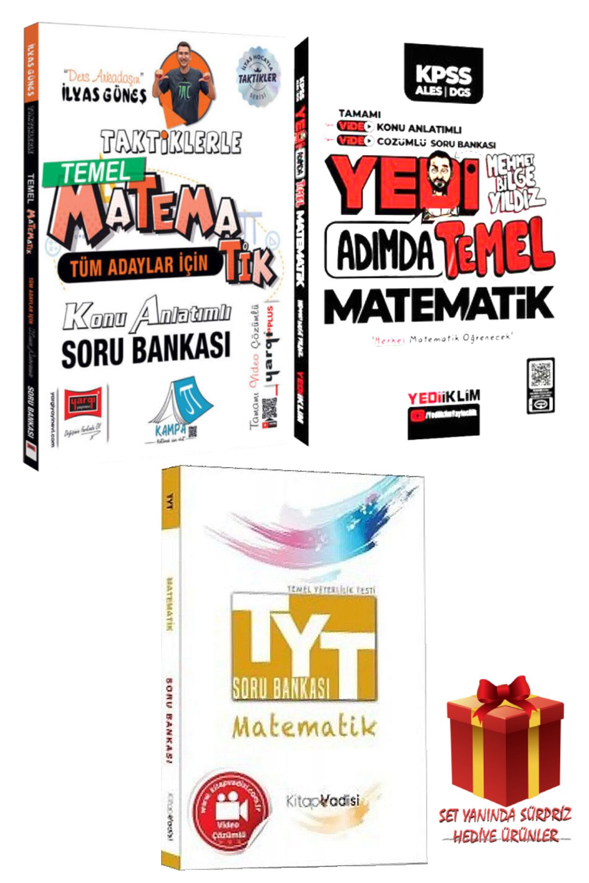 Yargı Yayınları İlyas Güneş Taktiklerle Matematik Konu Anlatımlı Soru Bankası+ Mehmet Bilge Yıldız Yedi Adımda Temel