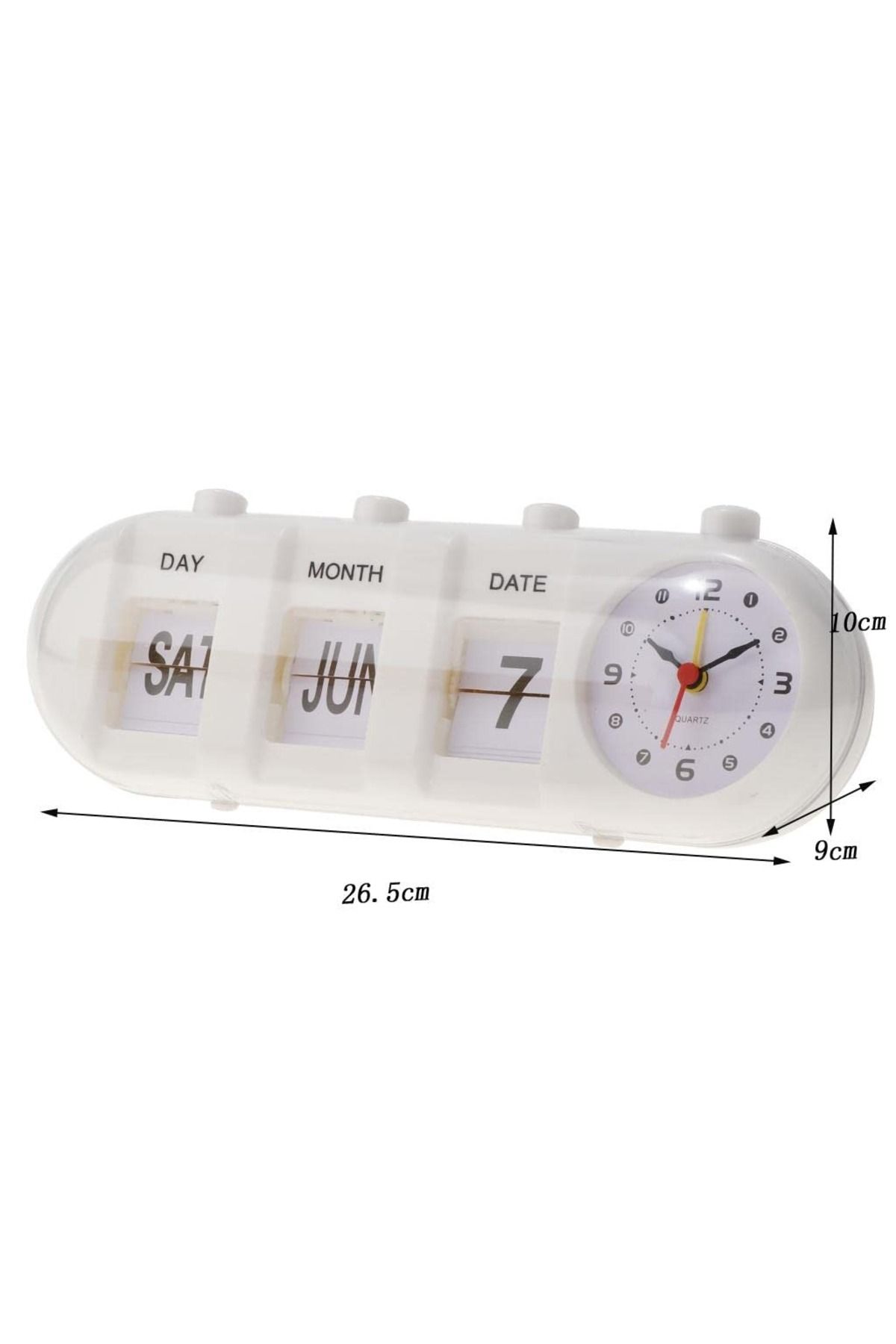 Toy Box Treasures-Calendar Alarm Clock White 4