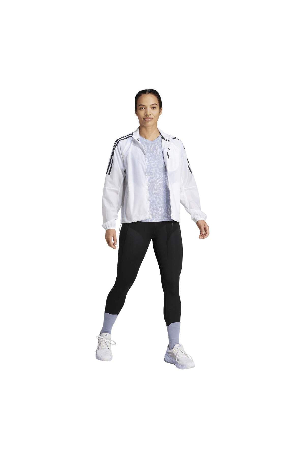 adidas-Jachetă albă cu guler stand Own The Run pentru femei 5