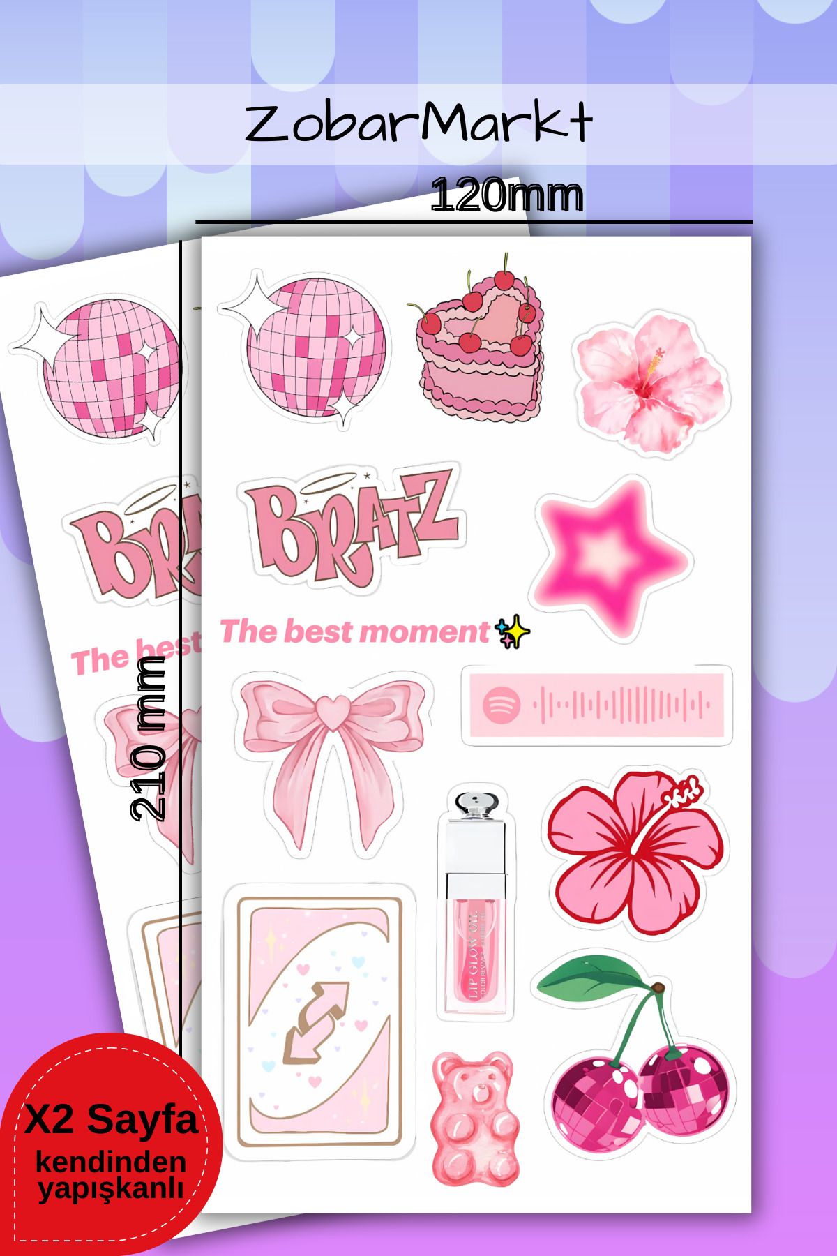 ZobarMarkt ONLINE MARKETING Pink Spark Sticker Set (bullet journal- ajanda - laptop)