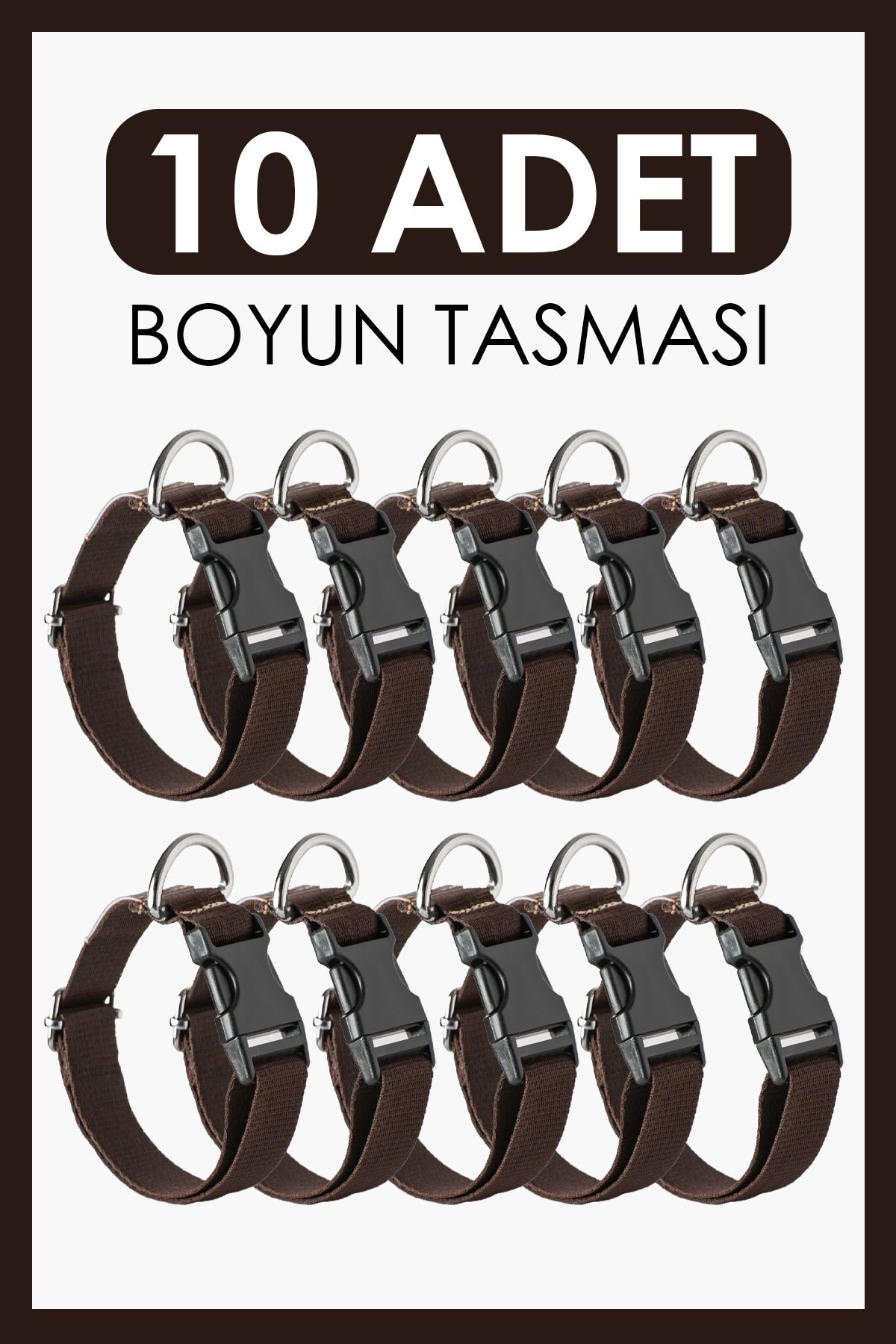 pasiole 10’lu Köpek Boyun Tasması Seti | Ayarlanabilir, Dayanıklı, El Yapımı, Yerli Üretim