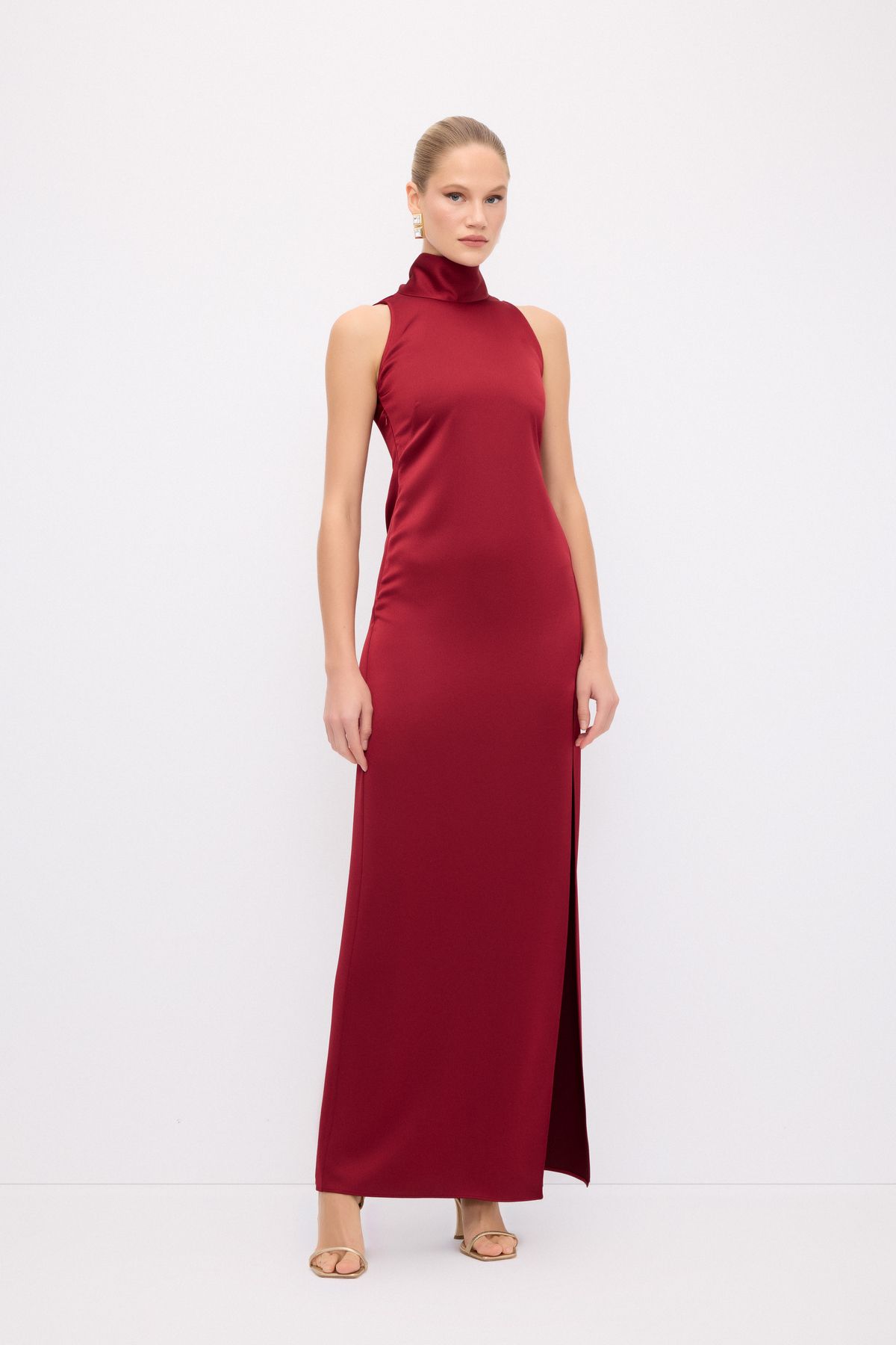 adL Night Zoom Halter Yaka Uzun Elbise