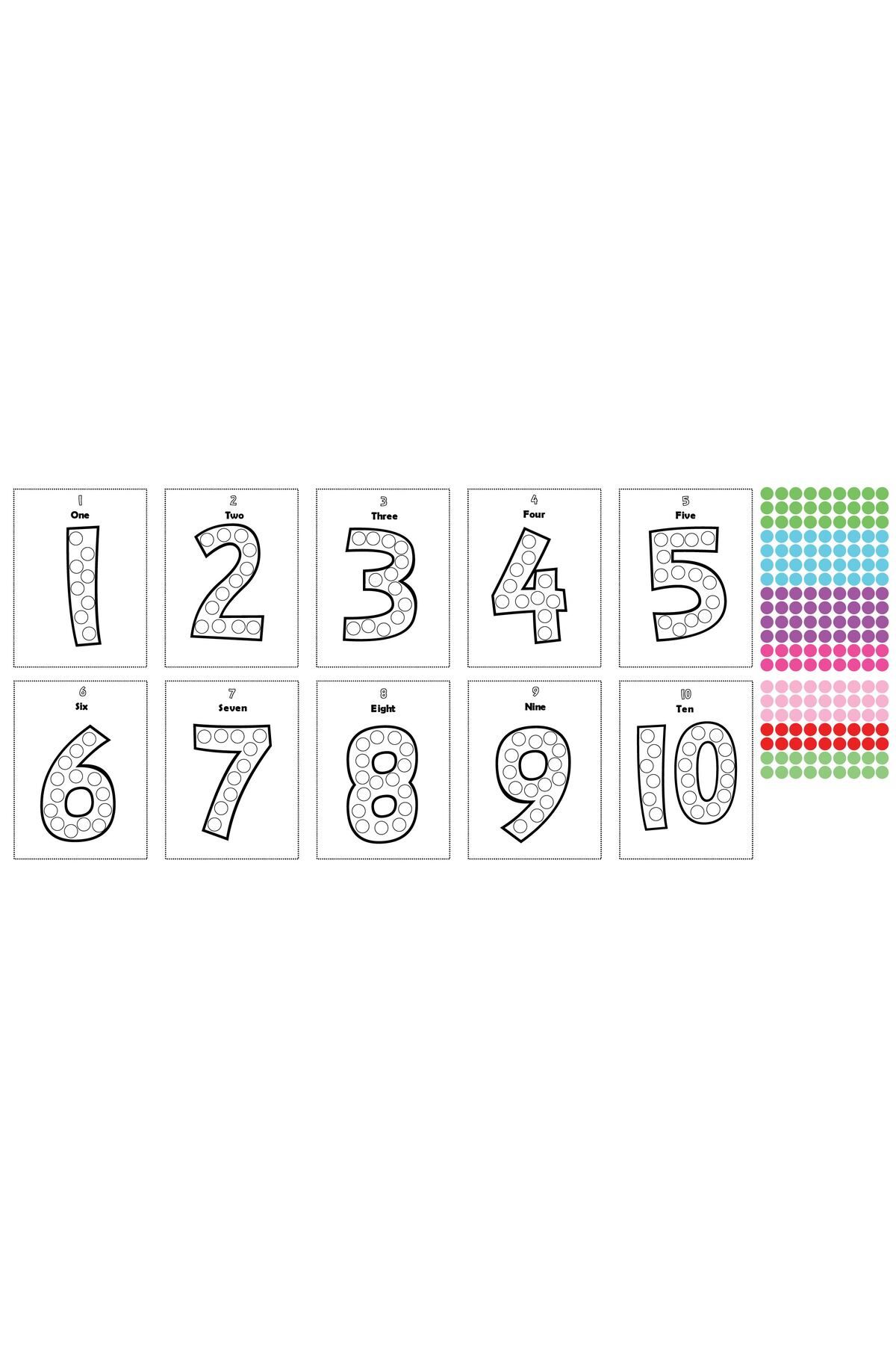 cakaybu-Numbers Sticker Completion Set – 11.5 Pages Number Template + 180 Color Stickers! 2