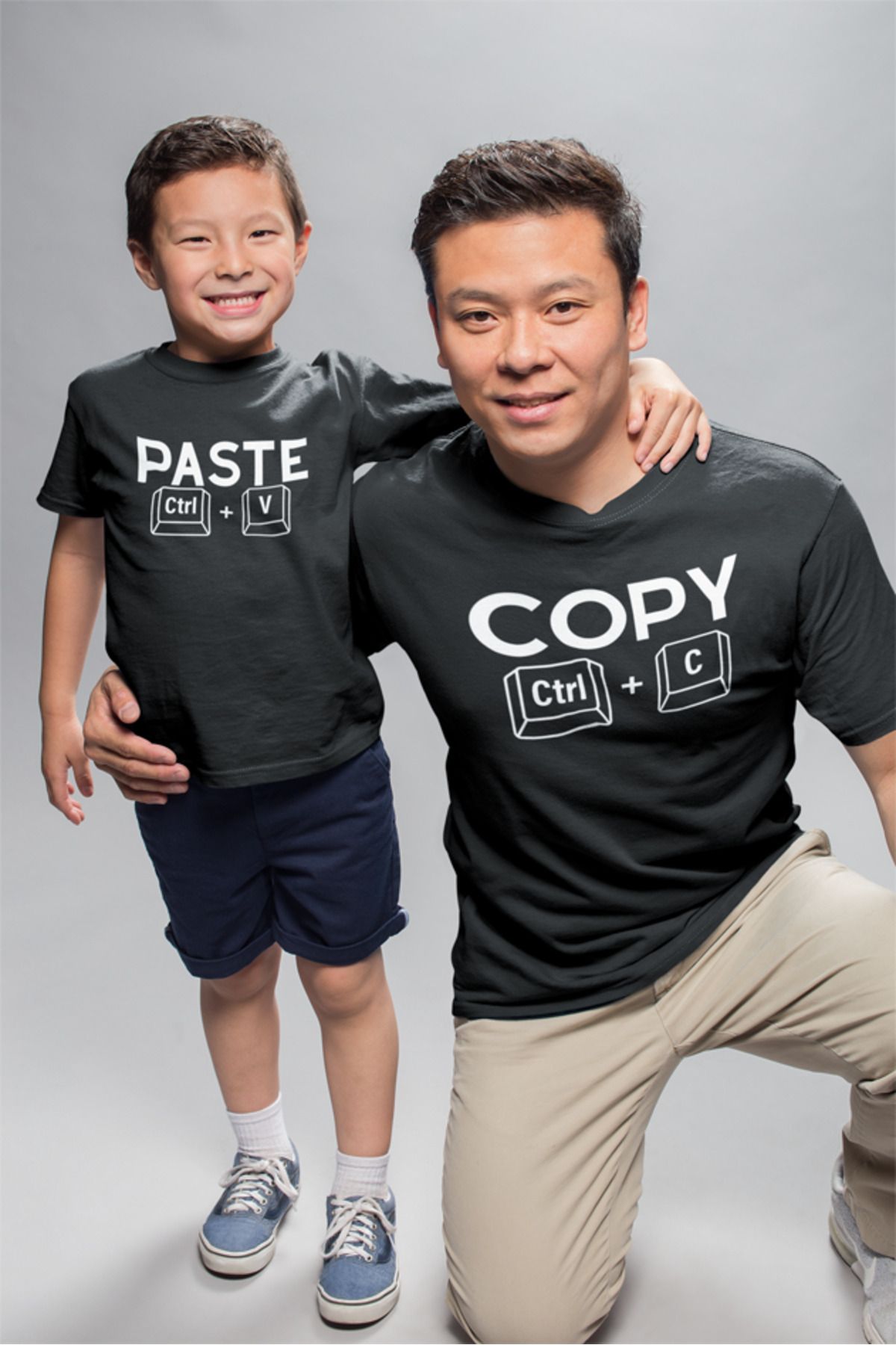 Bumeta Baba Oğul Kız Copy Paste Babalar Günü Unisex Tişört T-Shirt