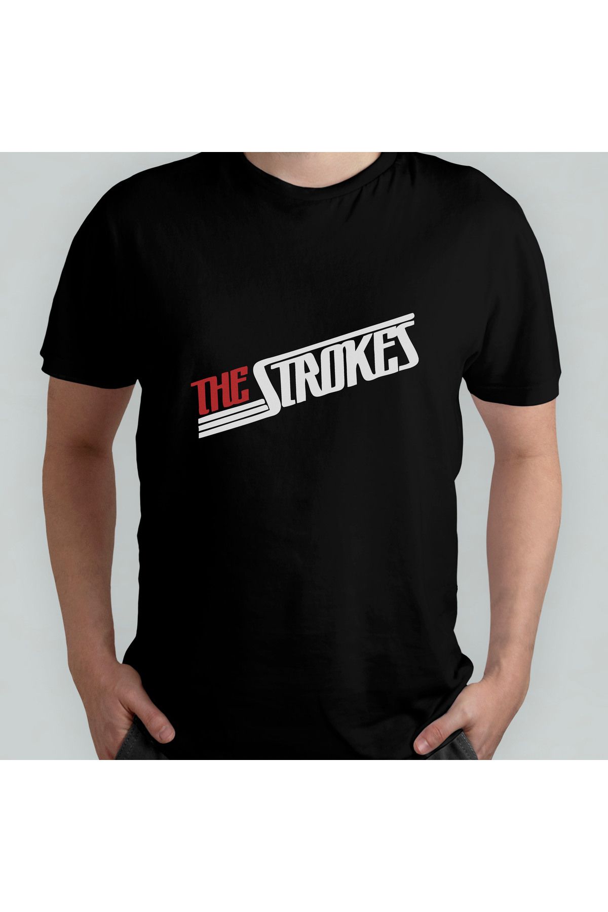 Pixxa The Strokes Unisex %100 Pamuklu Bisiklet Yaka T-Shirt Model 4