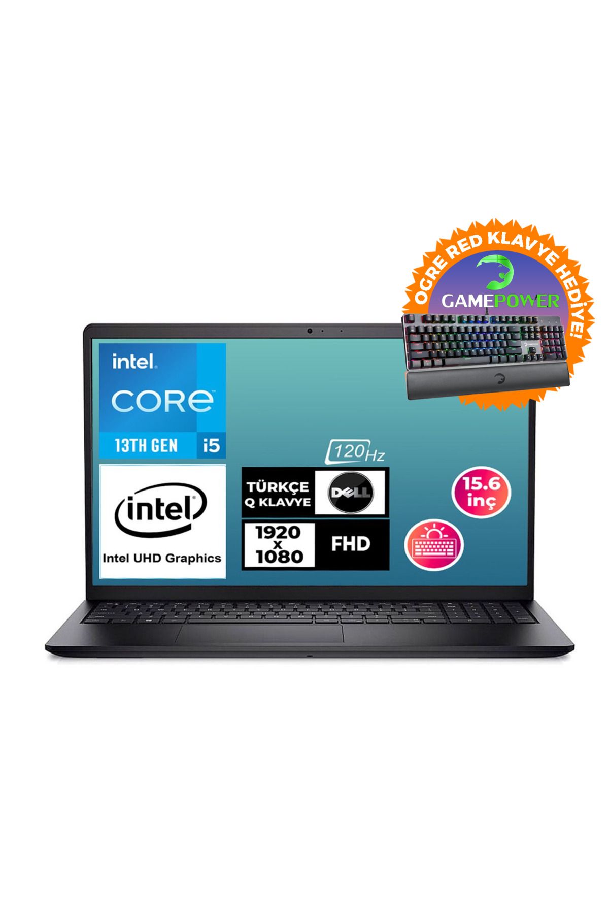 Dell Vostro 3530 i5-1334U 8GB 512GB SSD 15.6" FHD W11P Laptop + Klavye N3409PVNB3530U 020