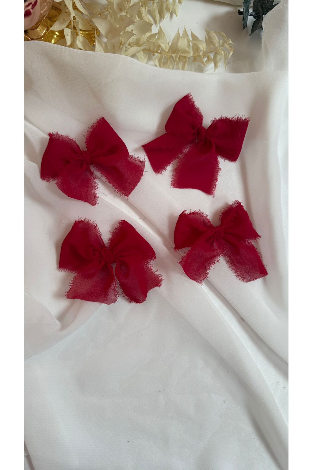 LAYLAEVENTS-Chiffon Fabric Ribbon Premade Bow-50Pcs 2