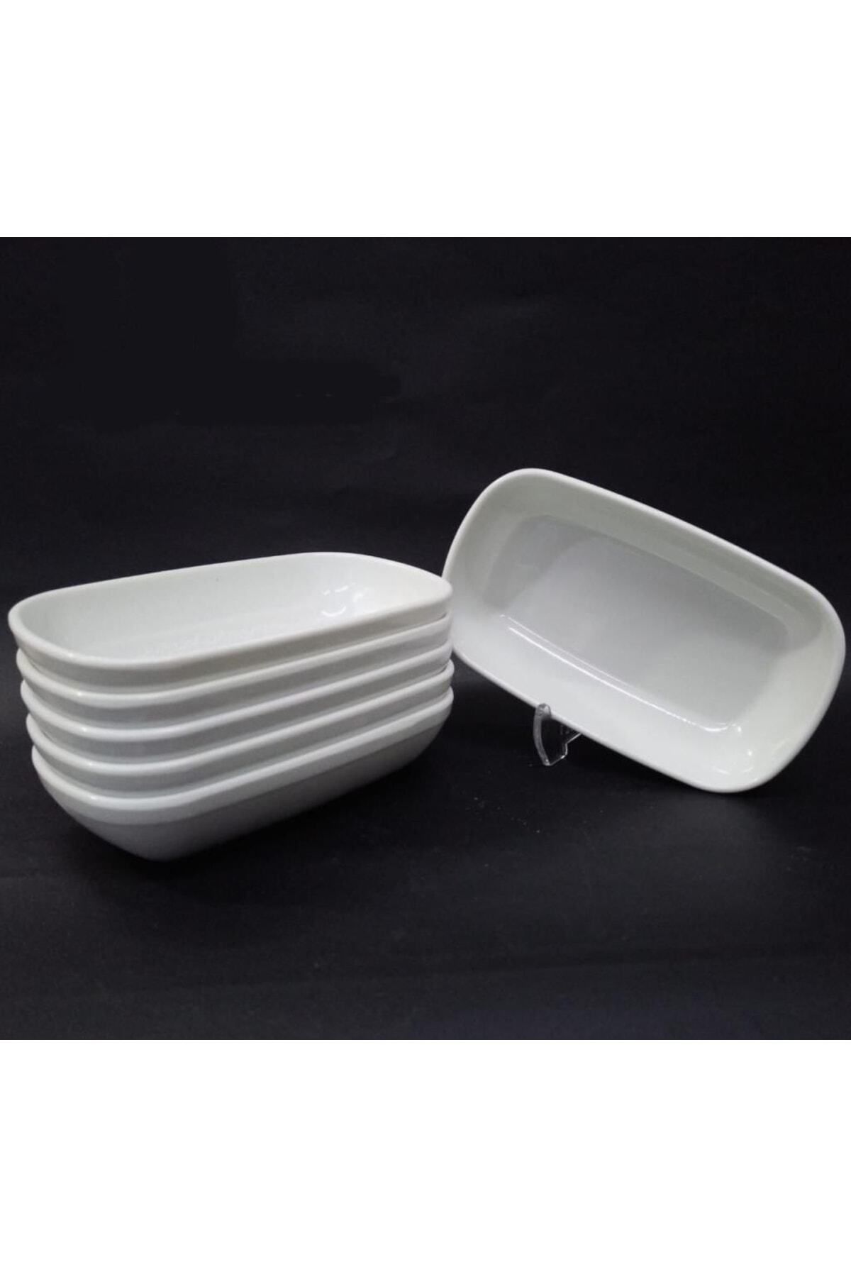 abnturk 12 Adet Beyaz Melamin Kayık Tabak 13x8cm Miniboy Kahvaltı Tabağı Günübirlik Hesaplı Meze Çerez Soslu