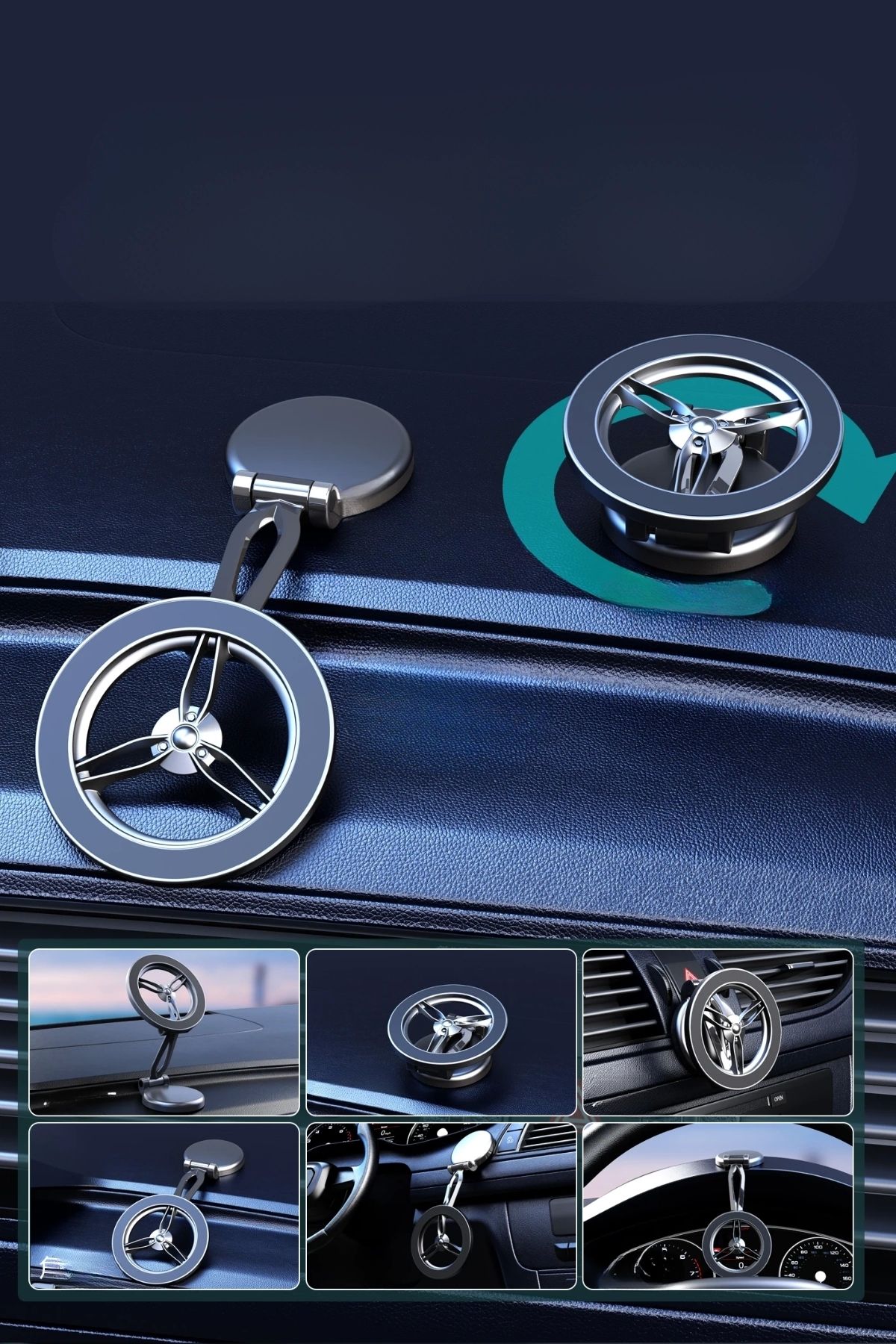 Lopard Üst Kalitede Magsafe Telefon Tutucu Araç İçi ve Yayıncı Standı 360 Dönebilen Güçlü Manyetik Tutucu