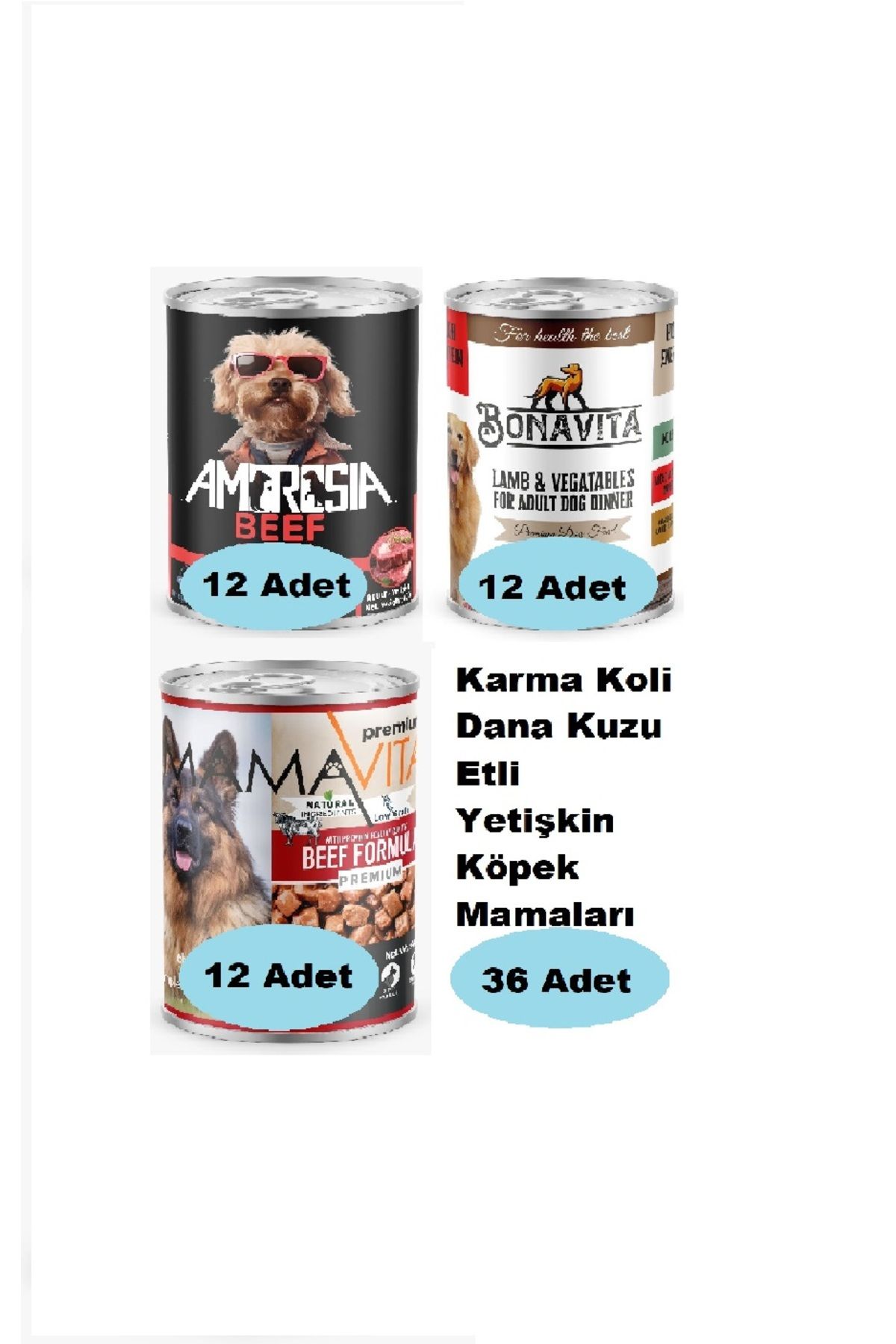 bonavitaa Karma Koli Dana-Kuzu Etli Yetişkin Köpek Maması 36 Adet