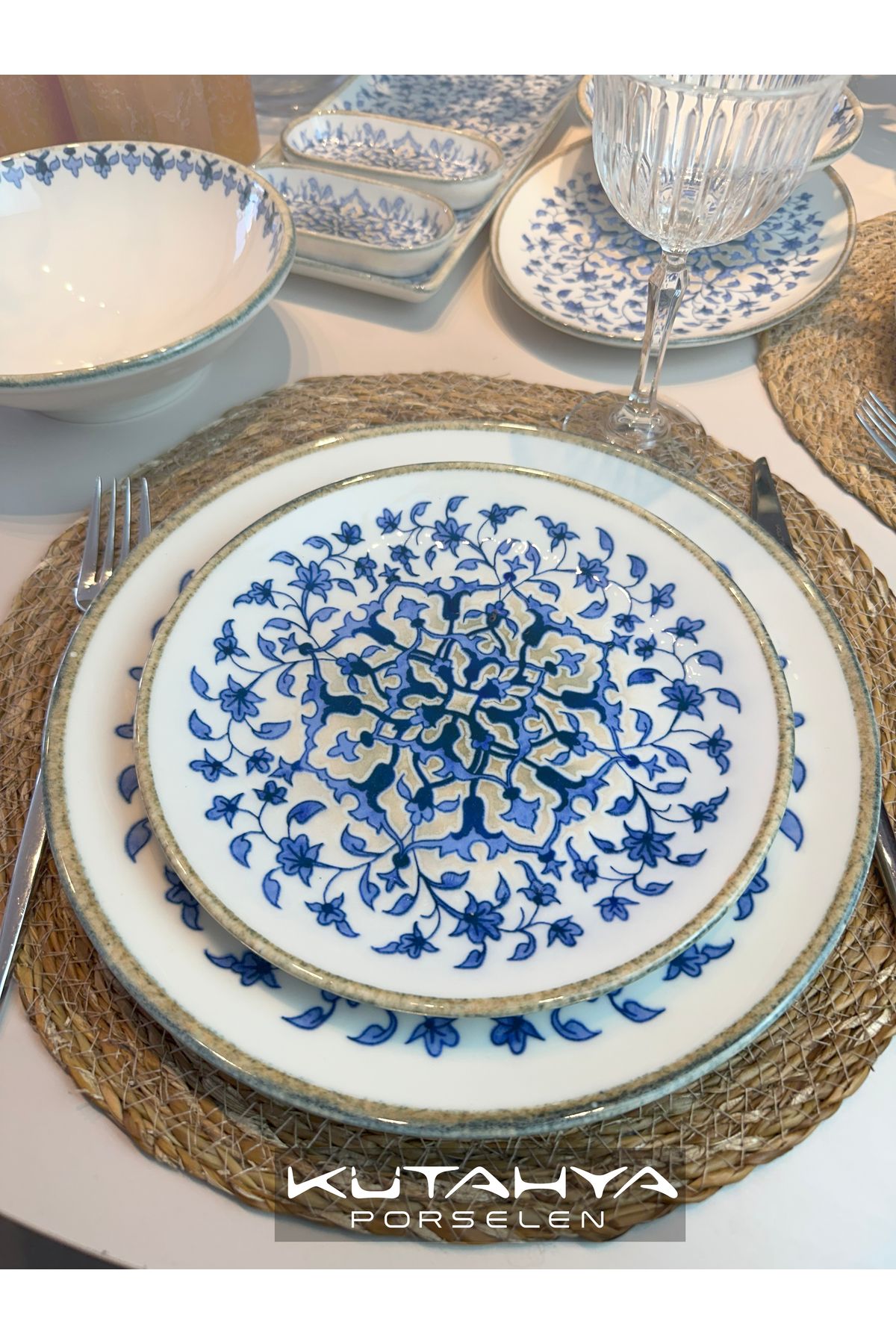 Kütahya Porselen KÜTAHYA PORSELEN Kratos Tatlı Tabağı 20 cm 4 kişilik