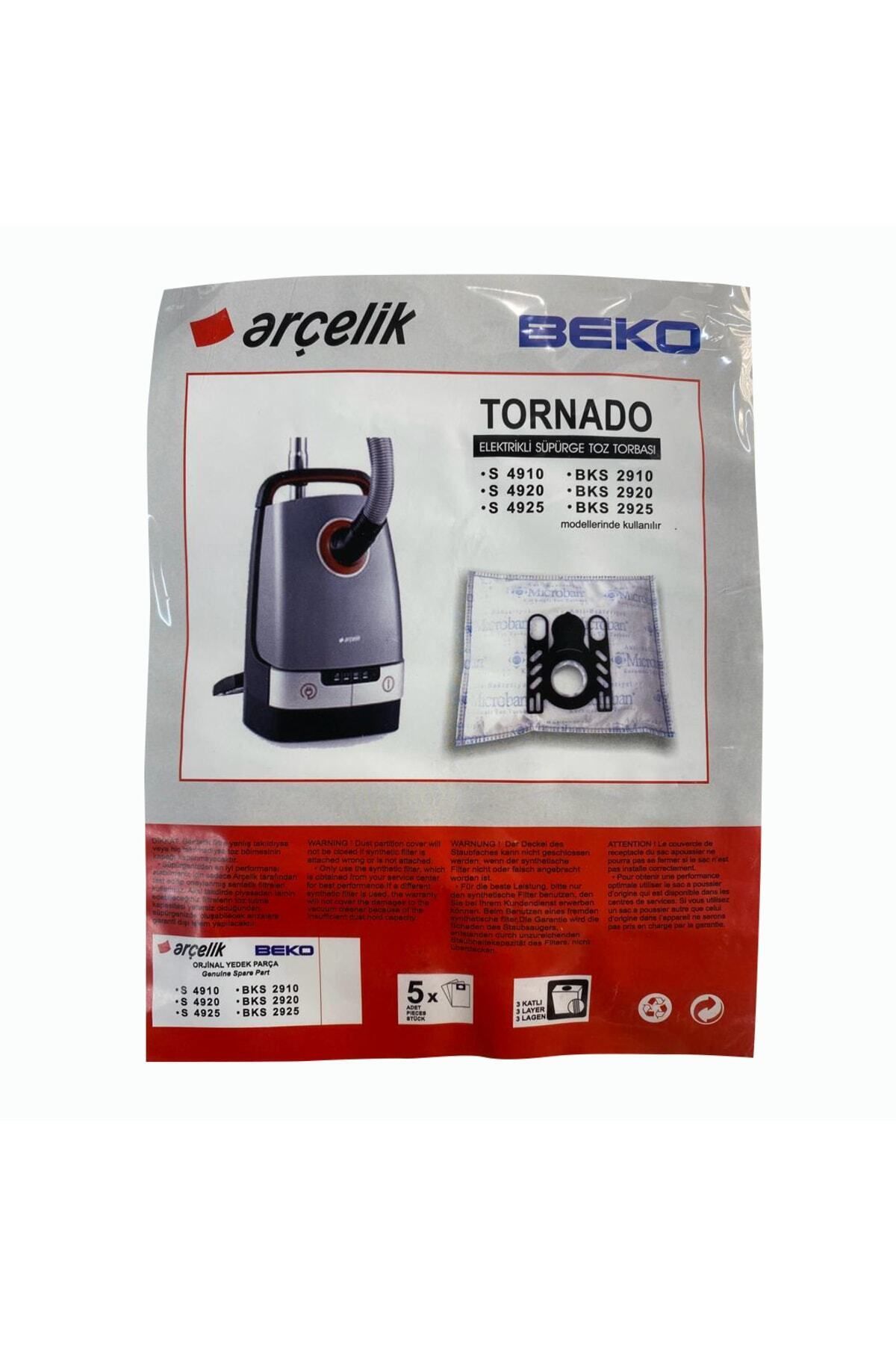 Arçelik S 4910,s 4920,s 4925,s 4940 Tornado Elektrikli Süpürge Toz Torbası (5 Adet)