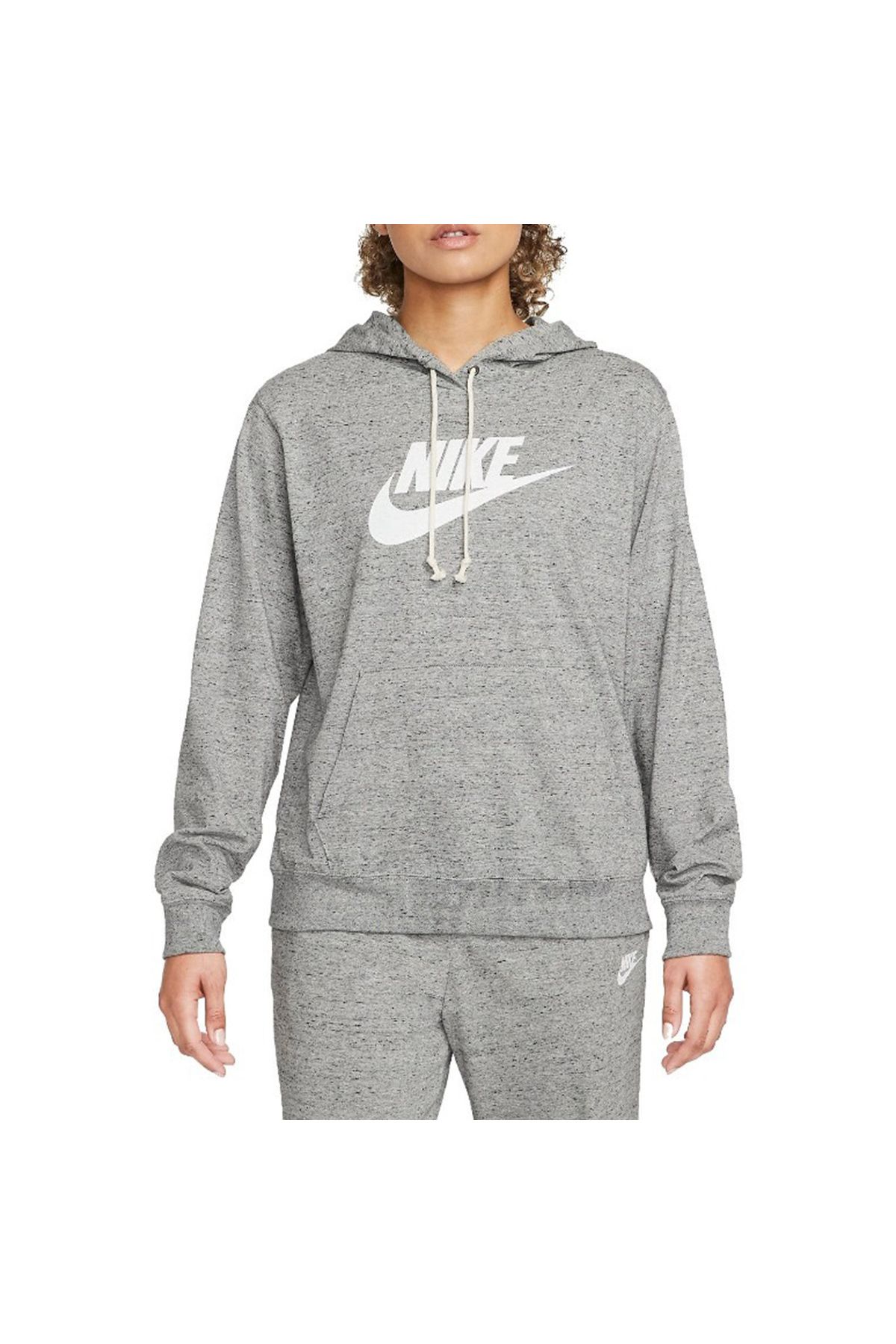Nike Sportswear Gym Vintage Kadın Gri Kapüşonlu Sweatshirt
