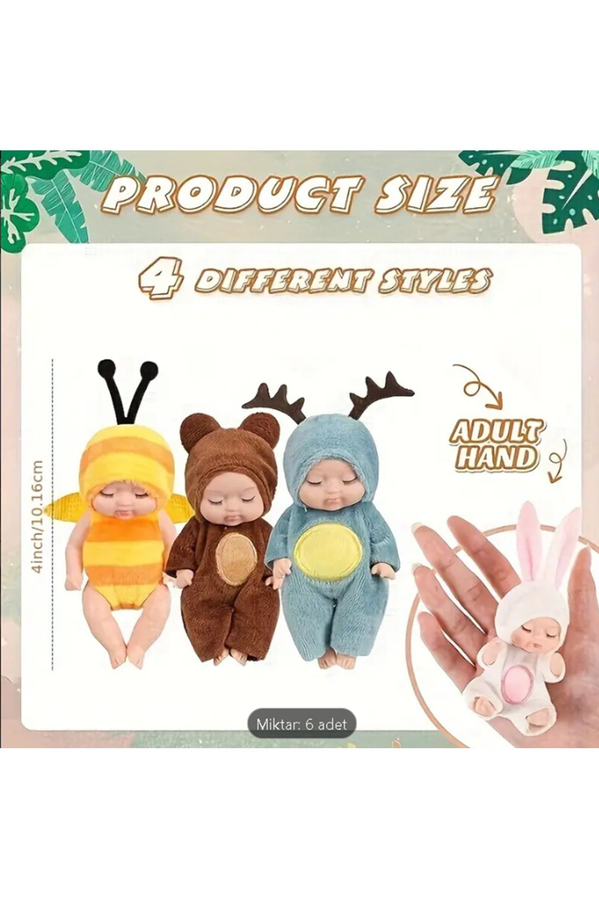 CHAHAN KOSTÜMLÜ MİNİK ET BEBEK 1 adet Arı kostümlü bebek için