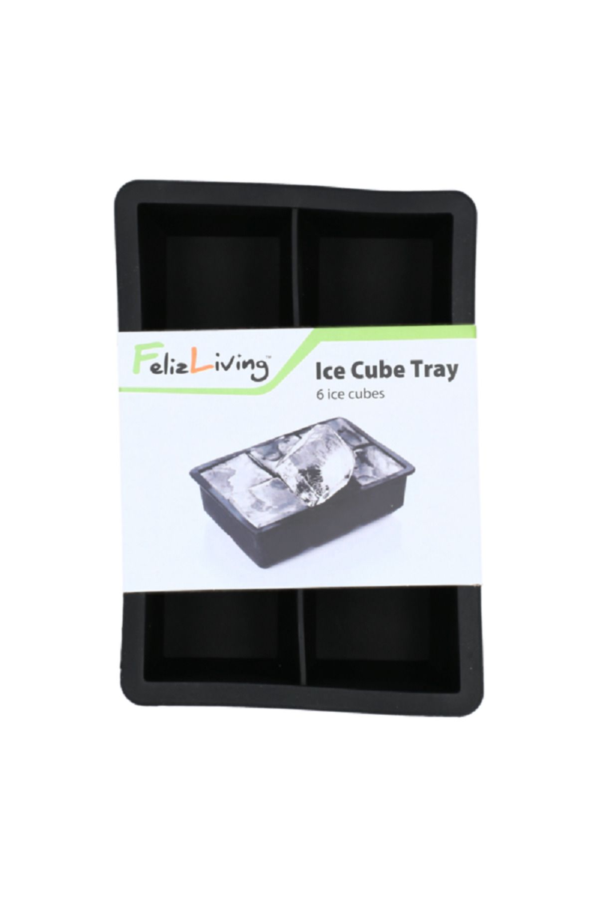 Felli-Elegant and Modern Design Rectangular Ice Cube Tray Black 1