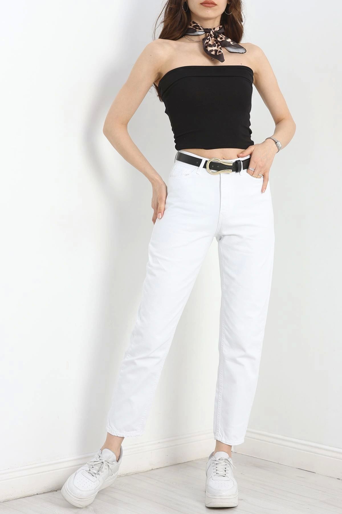 OurStyles Mom Kot Pantolon Beyaz - 30852.1966.