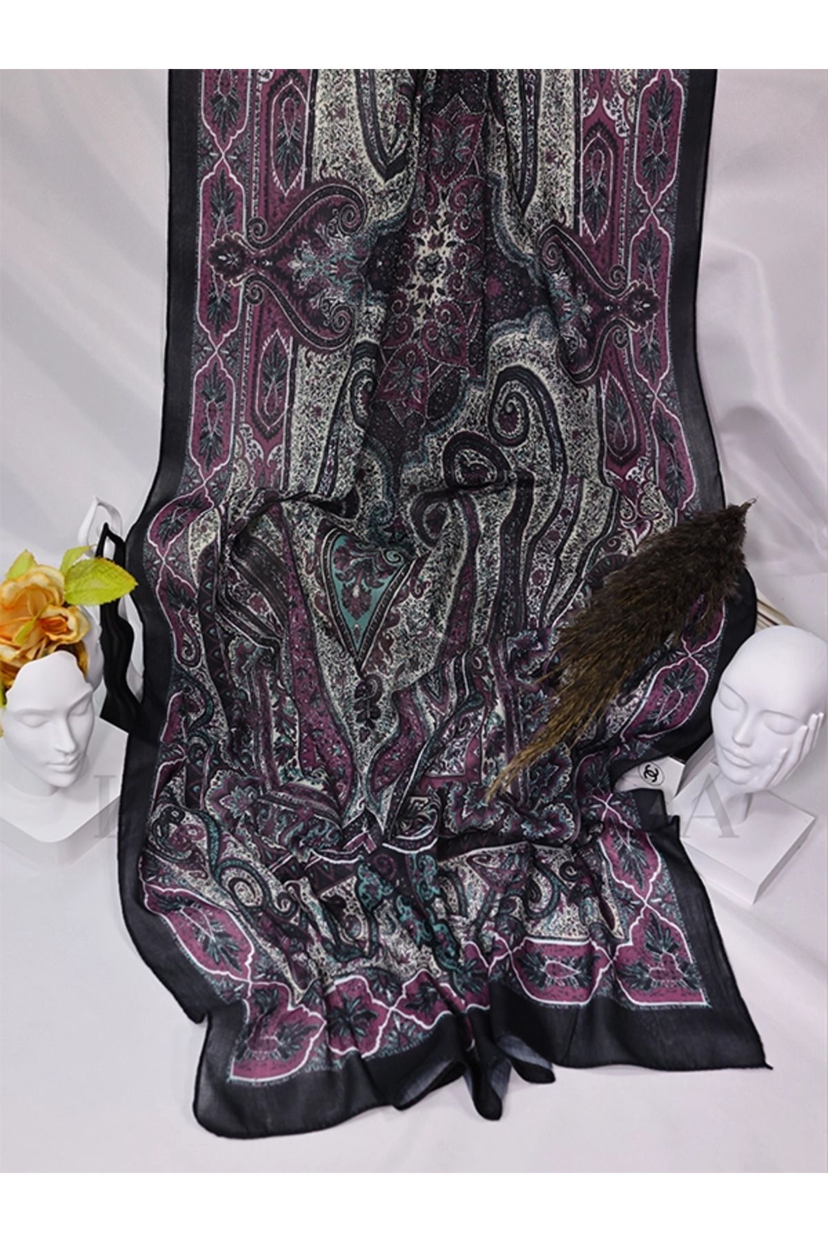 LUSSAMODA GLAMOUR-PAMUKLU-ETNİK-SOFT ŞAL