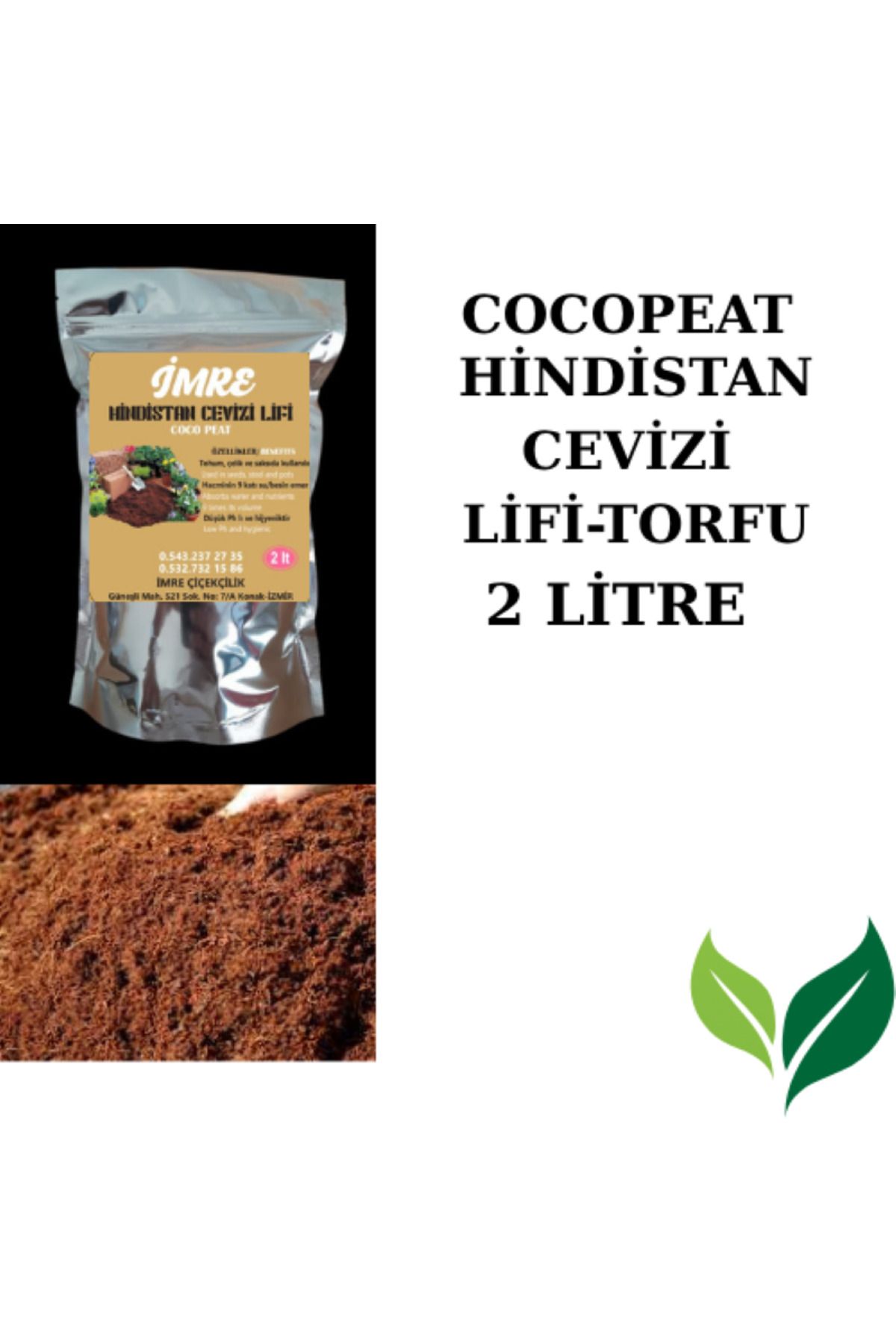 İMRE ÇİÇEKÇİLİK COCOPEAT - HİNDİSTAN CEVİZİ TORFU 2 LİTRE