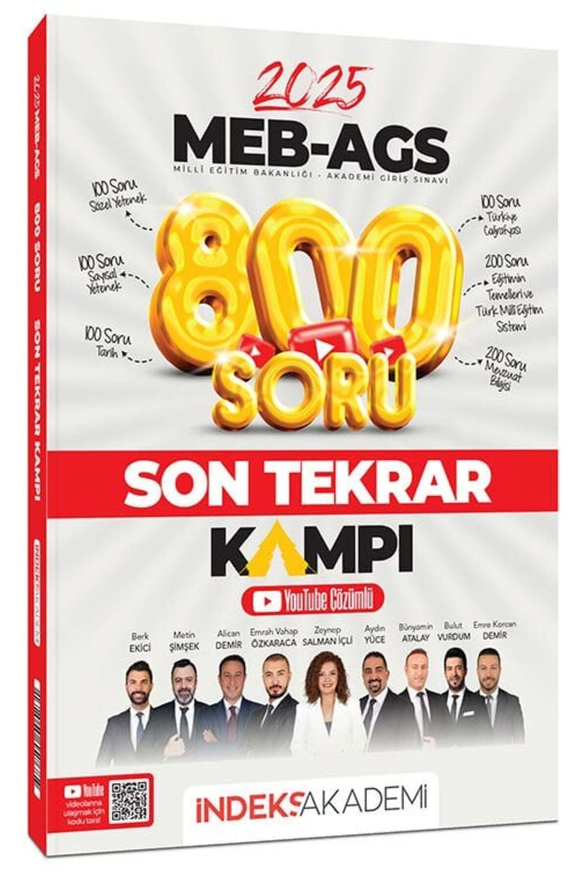 İndeks Akademi İndeks Akademi 2025 MEB-AGS Tüm Dersler Son Tekrar Kampı 800 Soru Bankası Youtube Video Çözümlü İnde