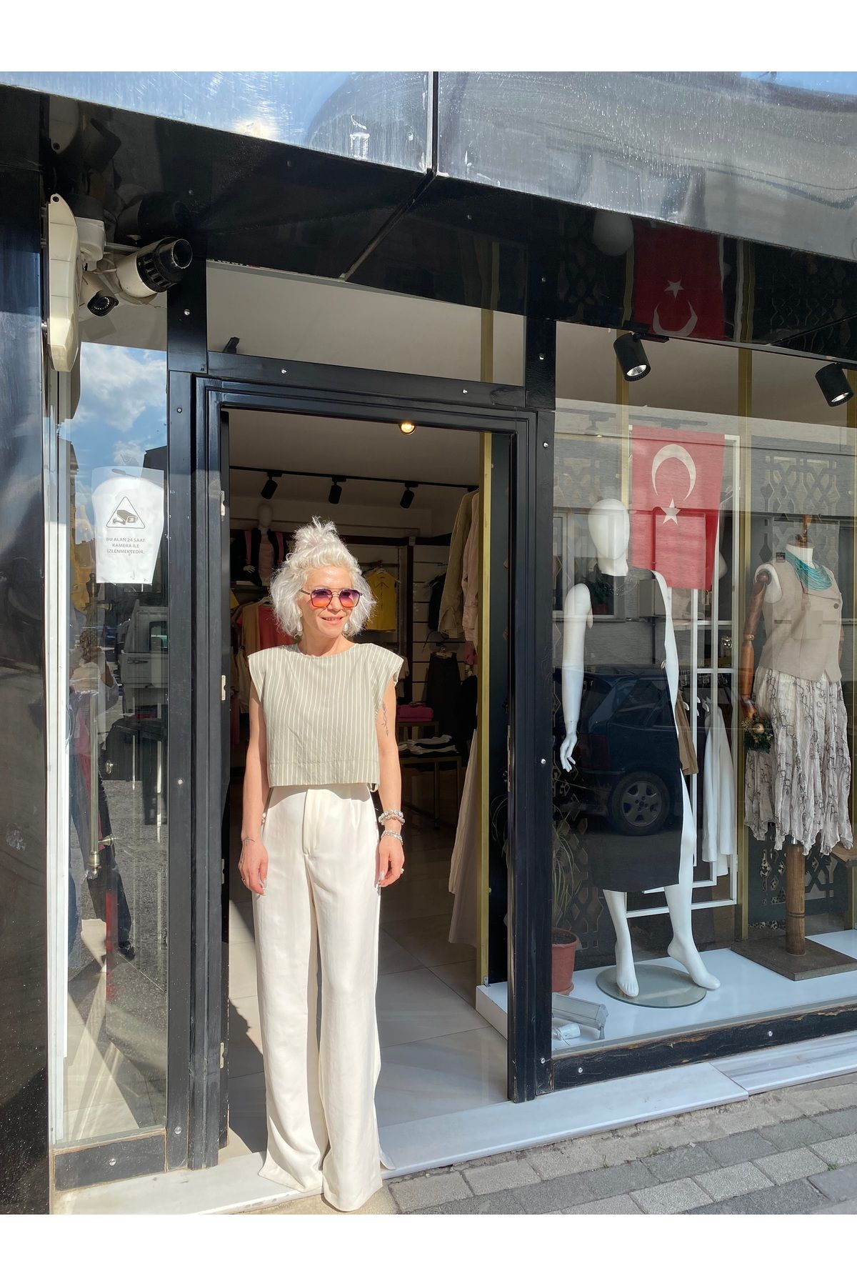 özlem adaşoğlu boutique PAÇA YIRTMAÇLI PALAZZO PANTOLON