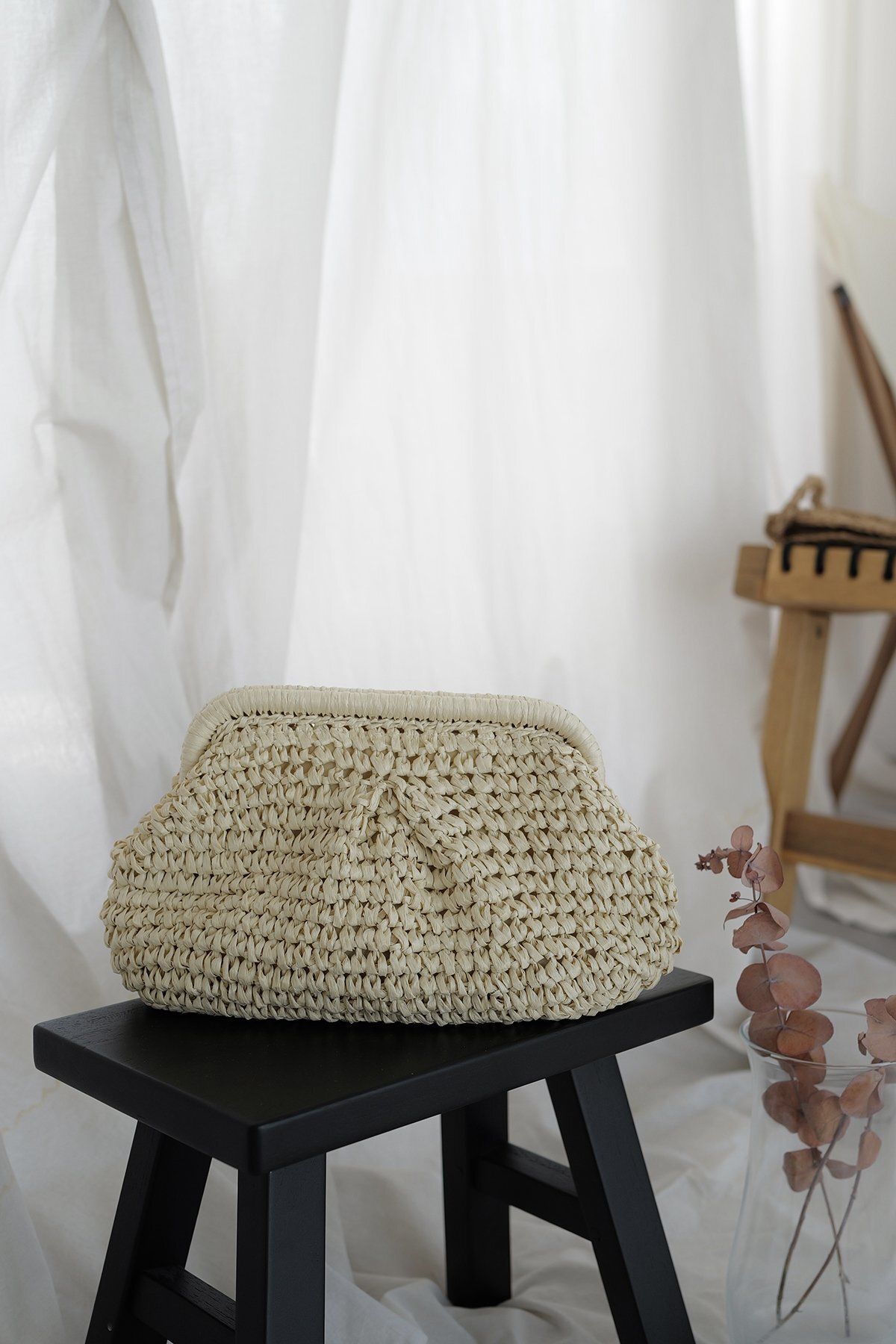 Meral Özgenç Gold Zincirli Clutch Çanta