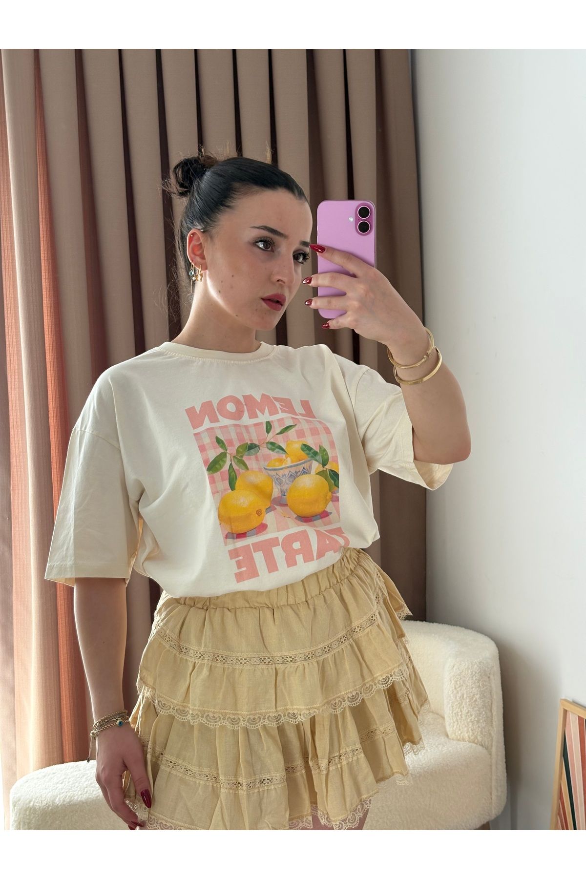 MahraWear Limon Baskılı T-Shırt