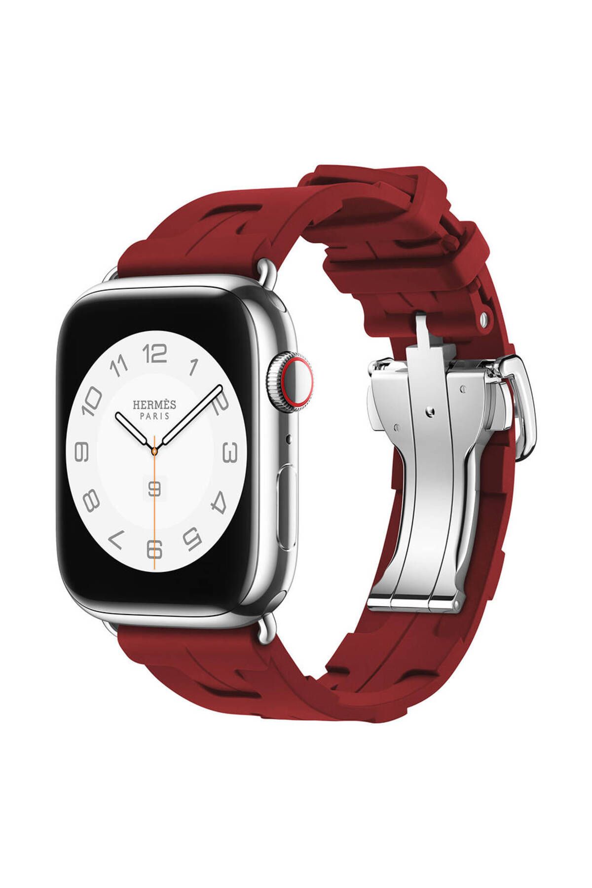 The Bear Case Watch 42mm Spor Görünümlü TBC- KRD-94 Silikon Kordon-Koyu Kırmızı