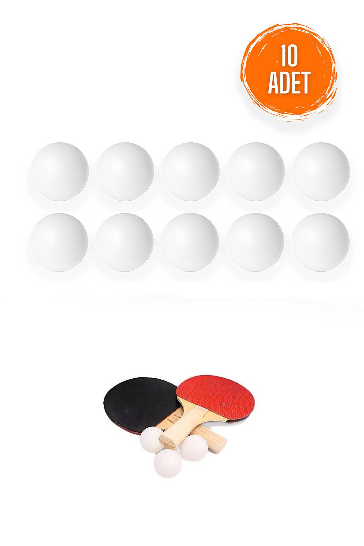 Factorial Masa Tenisi Topu 10 Adet Kaliteli Dayanıklı Masa Tenisi Antrenman Topu Pinpon Spor Aksesuarı