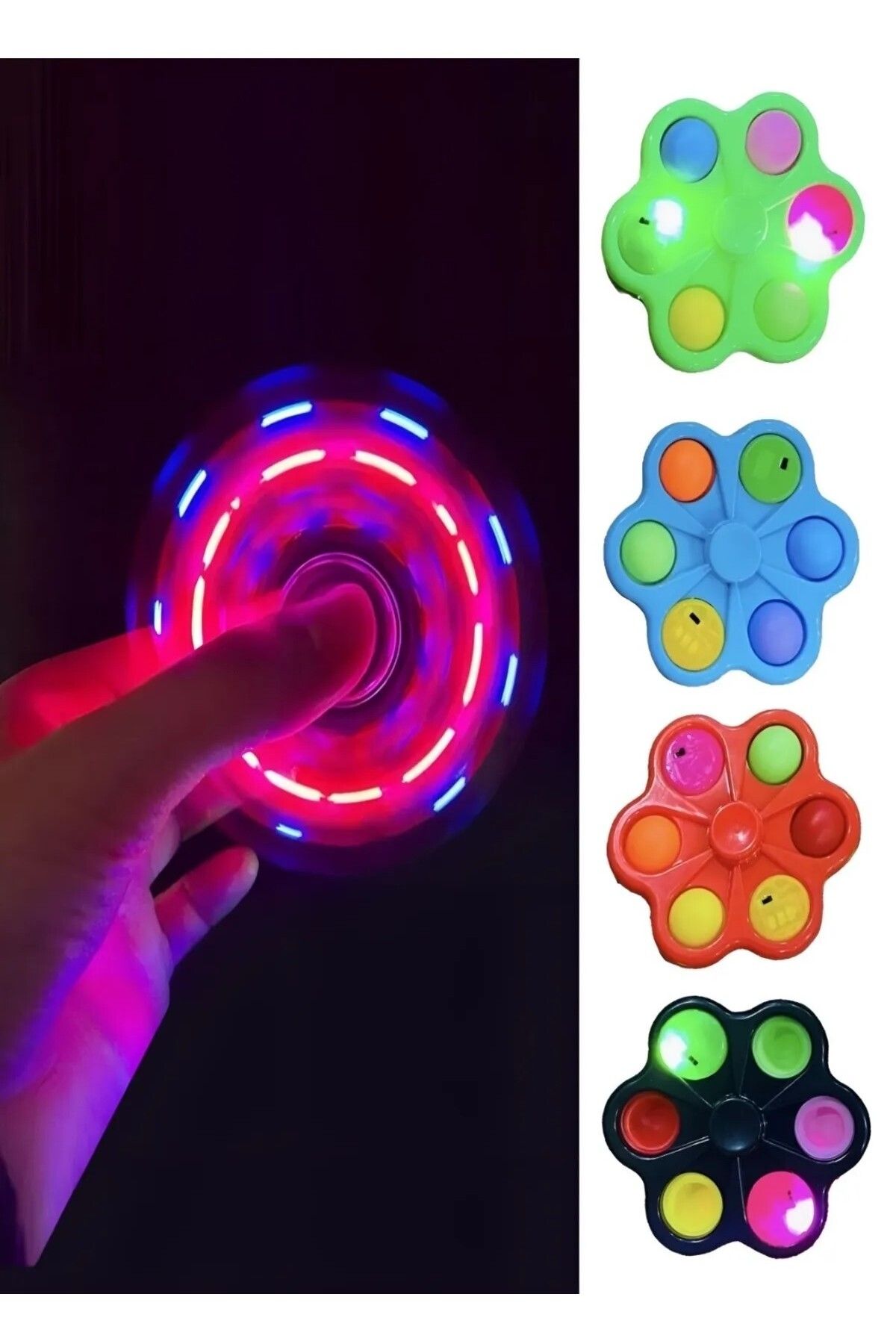 ZıpZıpBox Oyuncak Işıklı Popitli Stres Çarkı ( 1 Adet ) Stres Çarkı