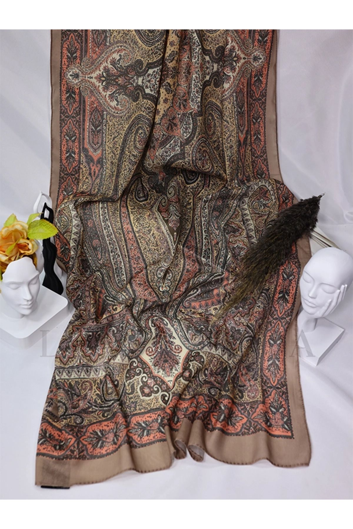 LUSSAMODA GLAMOUR-PAMUKLU-ETNİK-SOFT ŞAL
