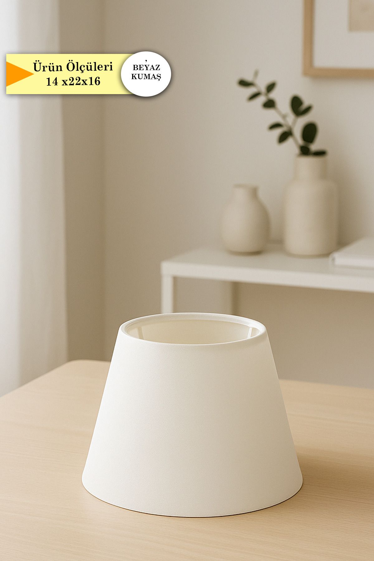 Eslight Beyaz Abajur Başlığı 22 cm T21