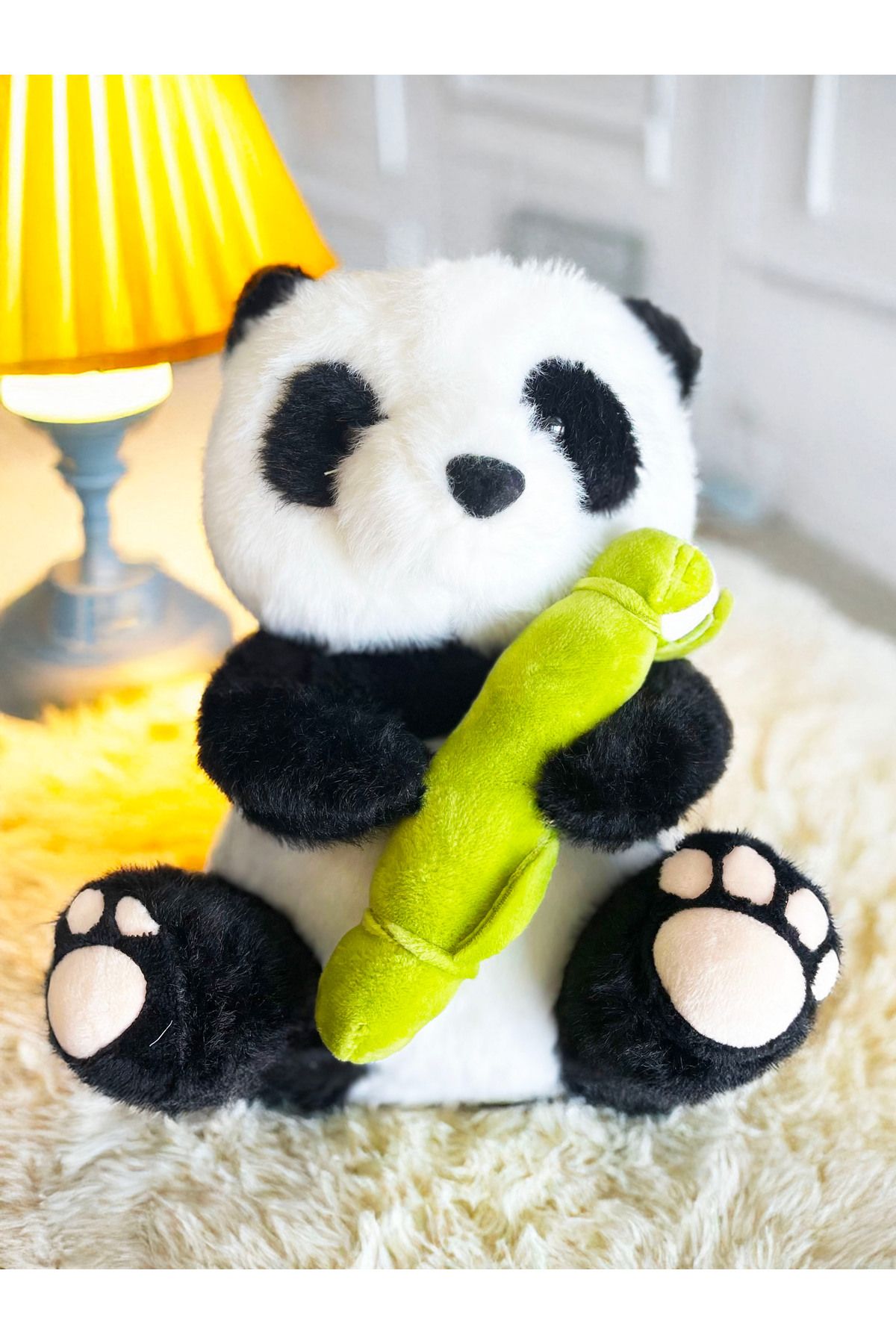 PoppyPlays Çocuk Arkadaşı Bebek Panda Bambu Ağacını Tutuyor Peluş,Bebekler için mükemmel bir hediye - yumuşacık