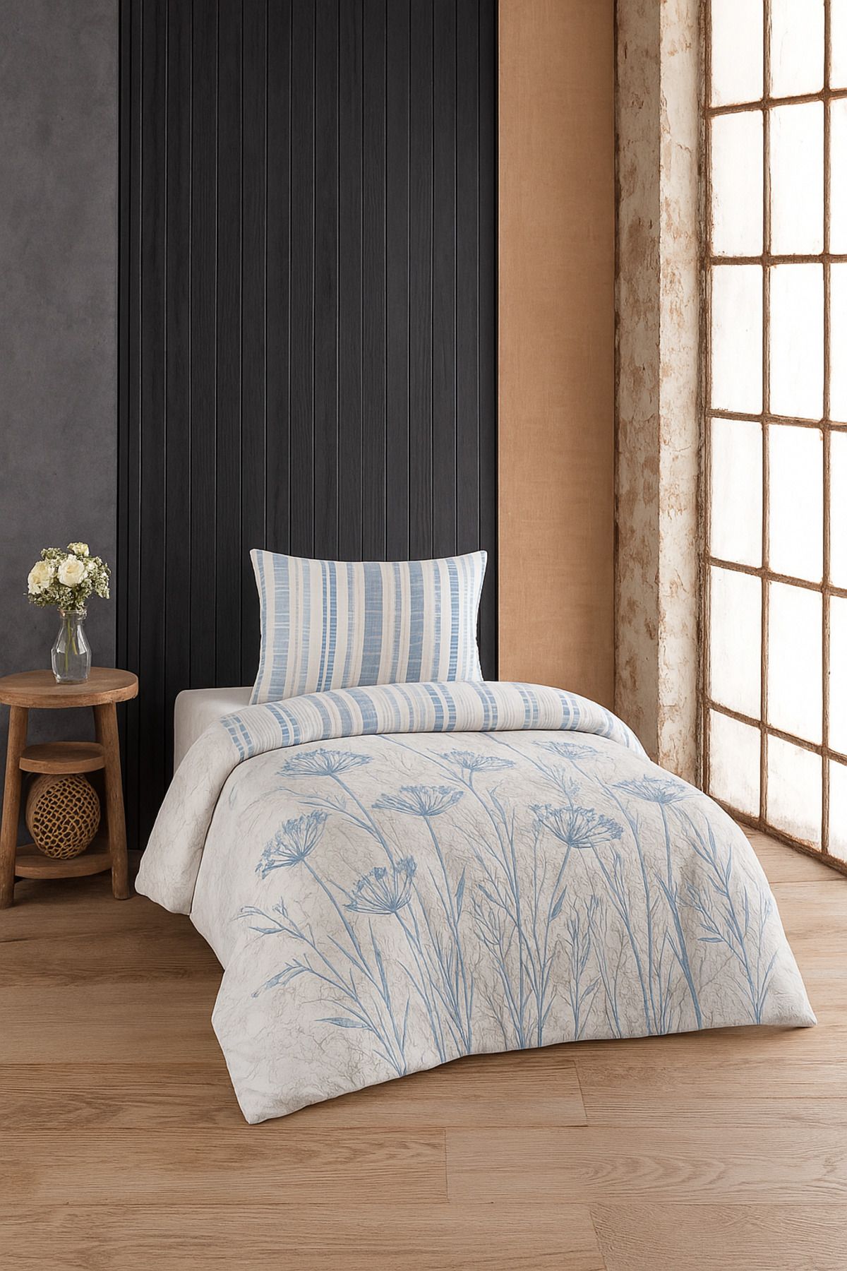 VİLERA HOME DESENLİ PAMUKLU TEK KİŞİLİK PİKE TAKIMI