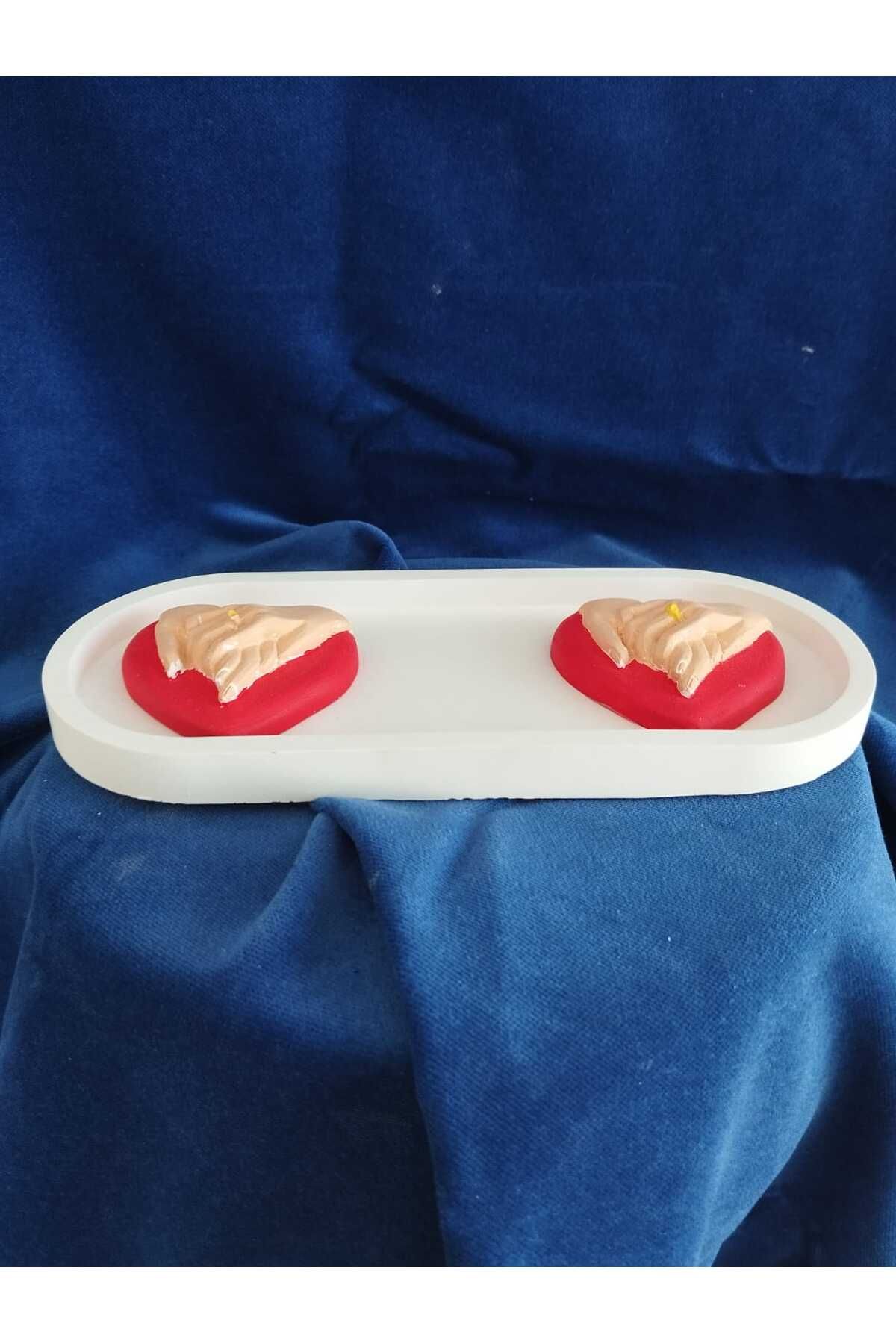 DecorWiz Dekoratif Tepsi + 2 li sonsuza dek birlikteyiz objesi