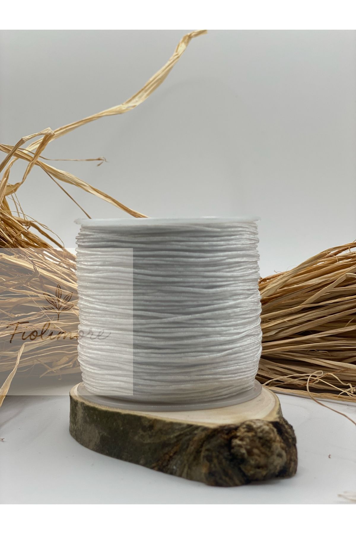 Fiolimore Paraşüt İpi 1 mm Beyaz 1.Kalite (1 Bobin 100 Metre) Takı Bileklik İpi