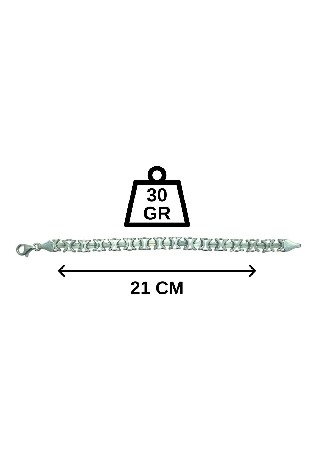 CERCİBAZAAR Erkek Gümüş Zincir Bileklik – 925 Ayar - 30 GR
