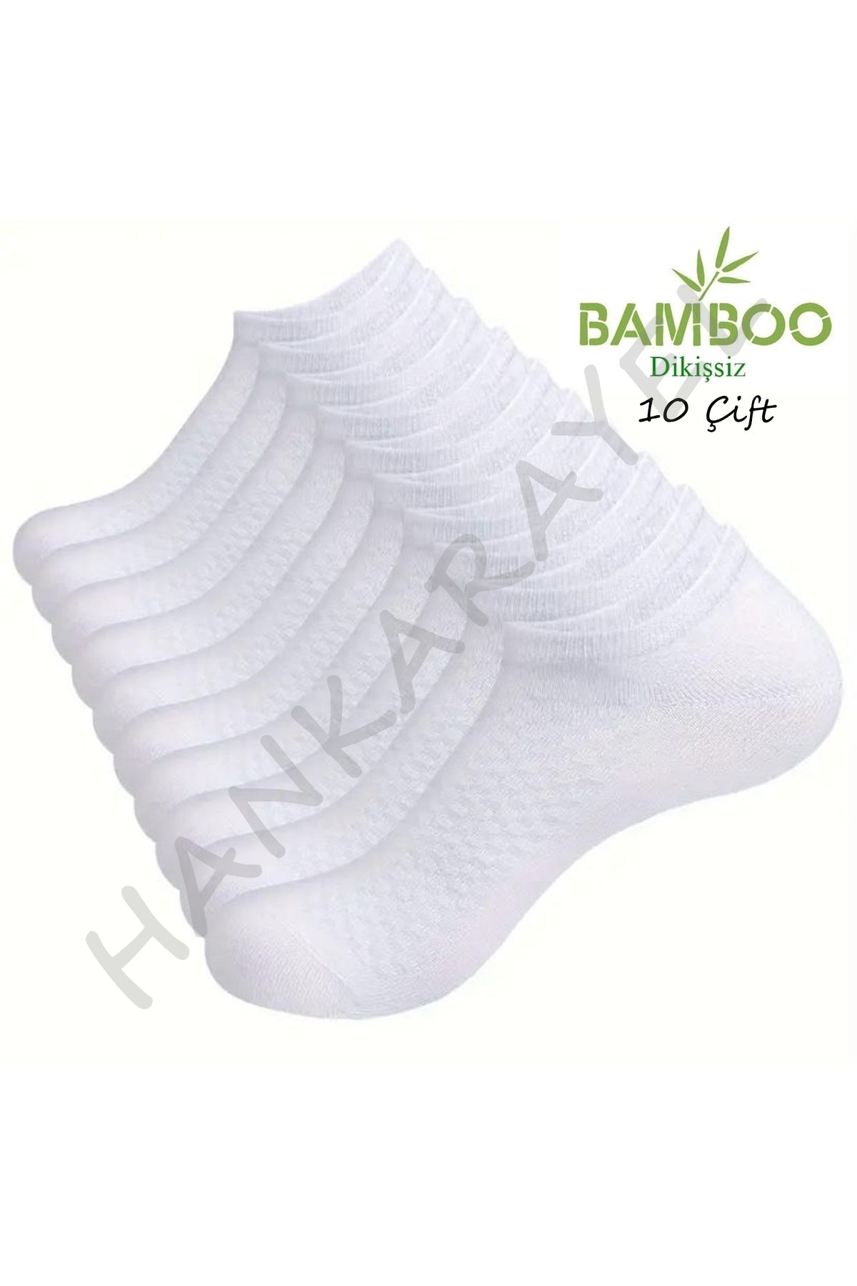 HANKARAYEL Bambu Dikişsiz Patik Çorap 10'Çift