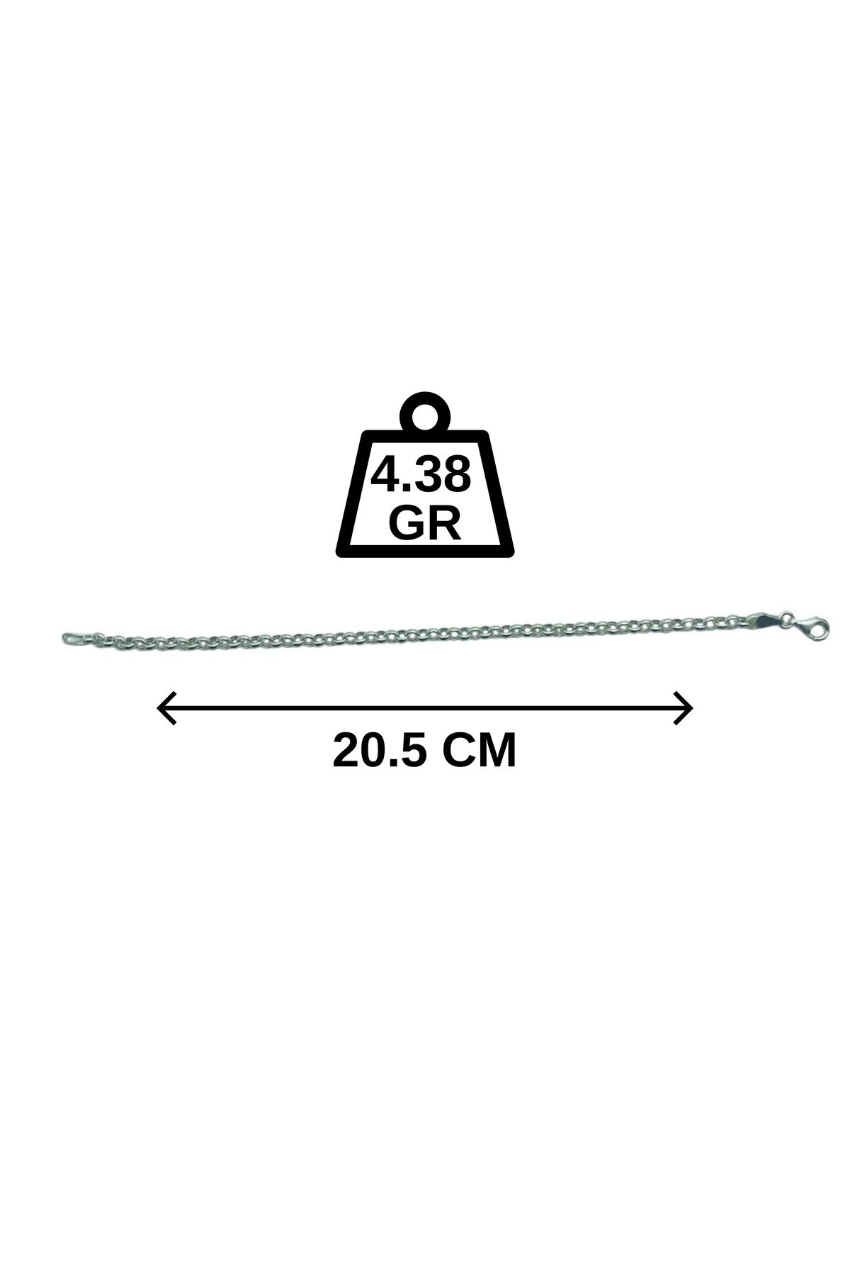 CERCİBAZAAR Erkek Gümüş Zincir Bileklik – 925 Ayar - 4.38 GR