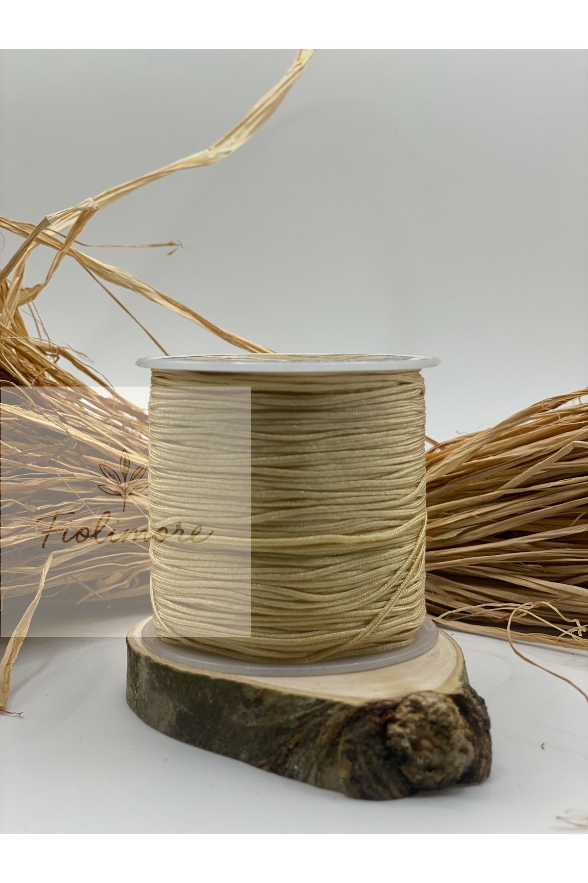 Fiolimore Paraşüt İpi 1 mm Bej 1.Kalite (1 Bobin 100 Metre) Takı Bileklik İpi