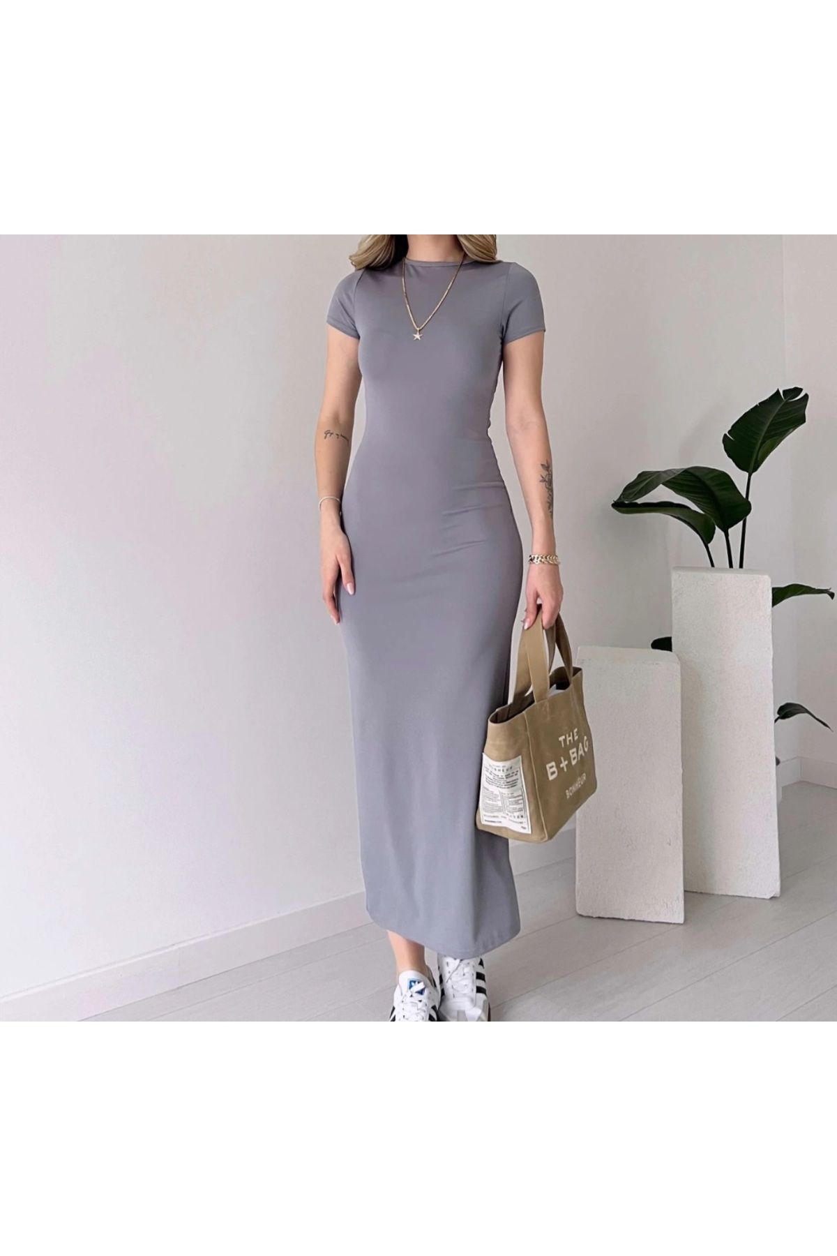 Bluebutik Sandy uzun elbise